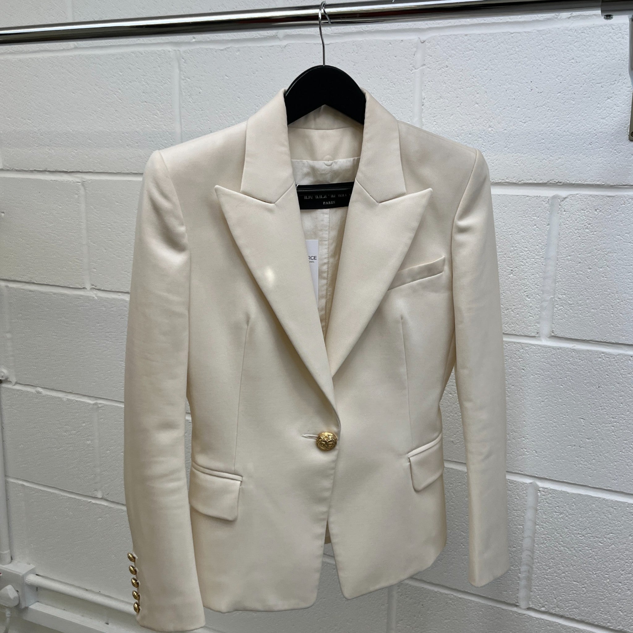 Women's Double Breasted Jacket Cream Size IT 38 / UK 6