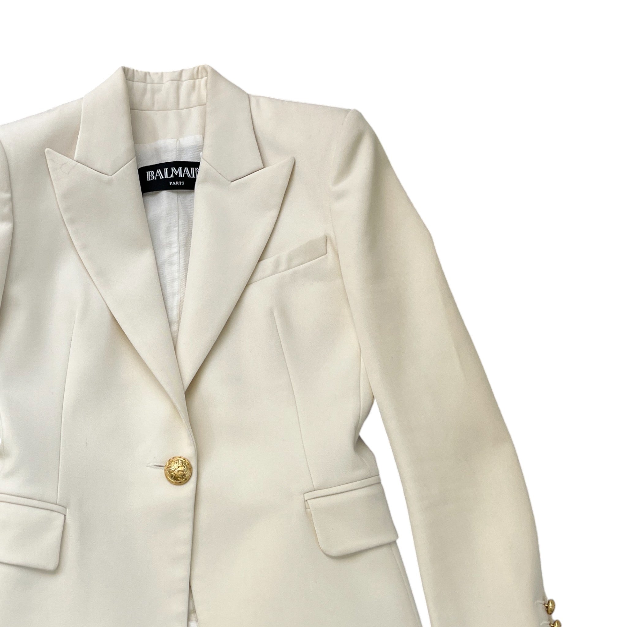 Women's Double Breasted Jacket Cream Size IT 38 / UK 6