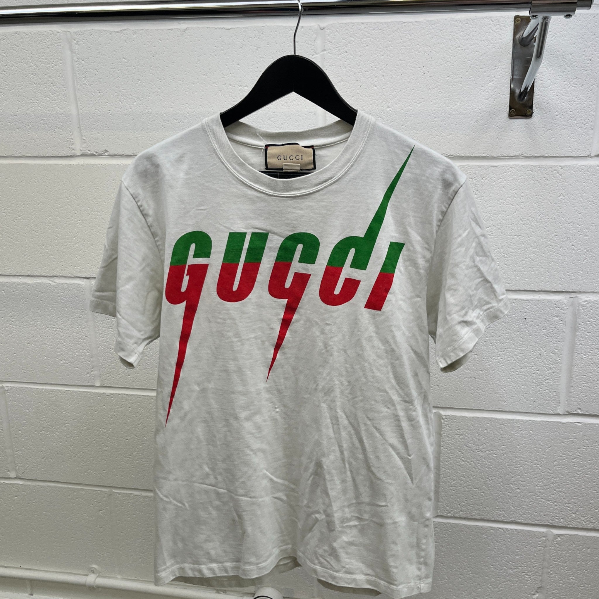 Men's Blade Logo Print T-Shirt White Size XS