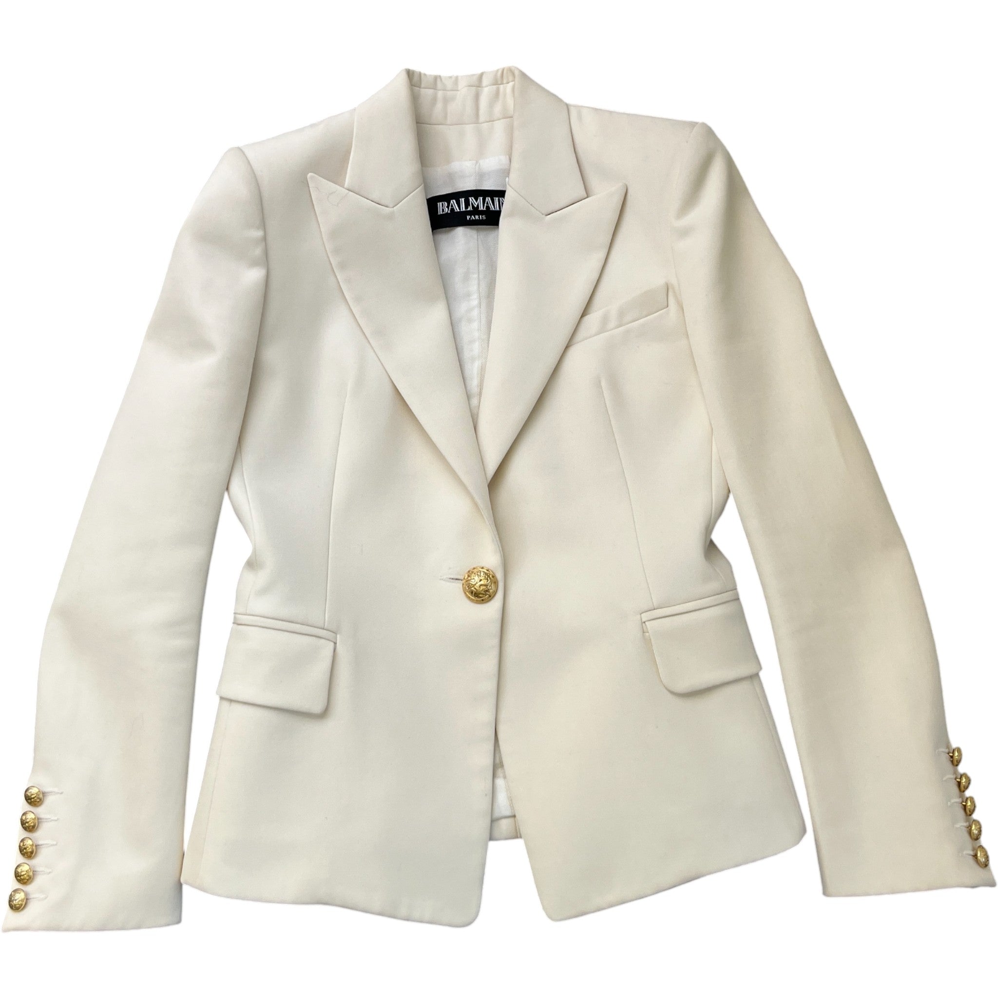 Women's Double Breasted Jacket Cream Size IT 38 / UK 6