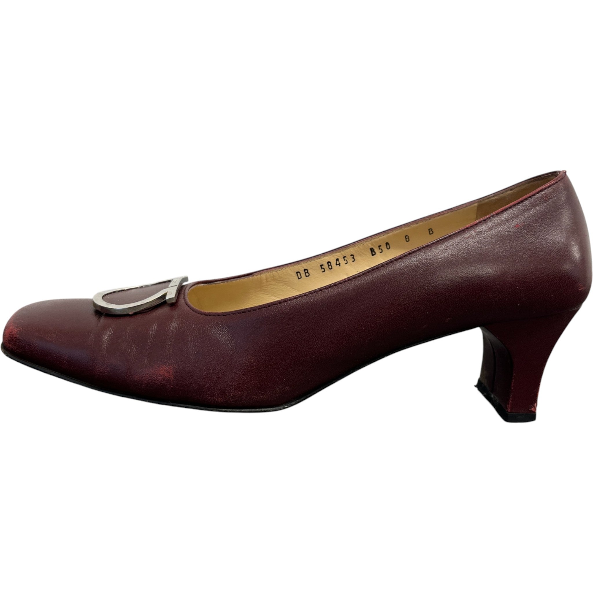 Women's Buckle Logo Mules Burgundy Size EU 38 / UK 5