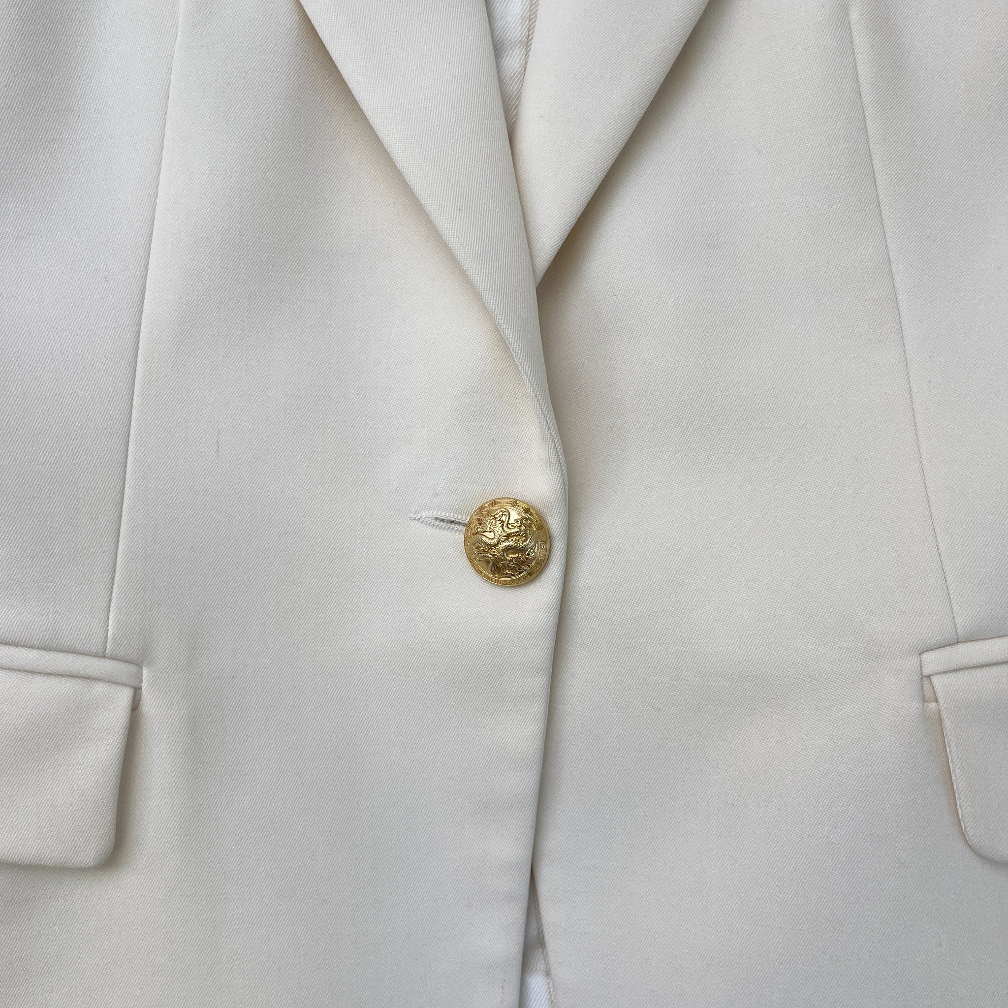 Women's Double Breasted Jacket Cream Size IT 38 / UK 6