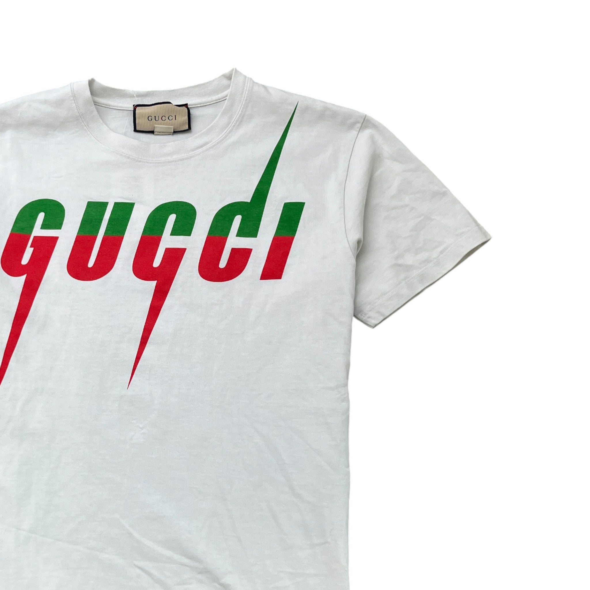 Men's Blade Logo Print T-Shirt White Size XS