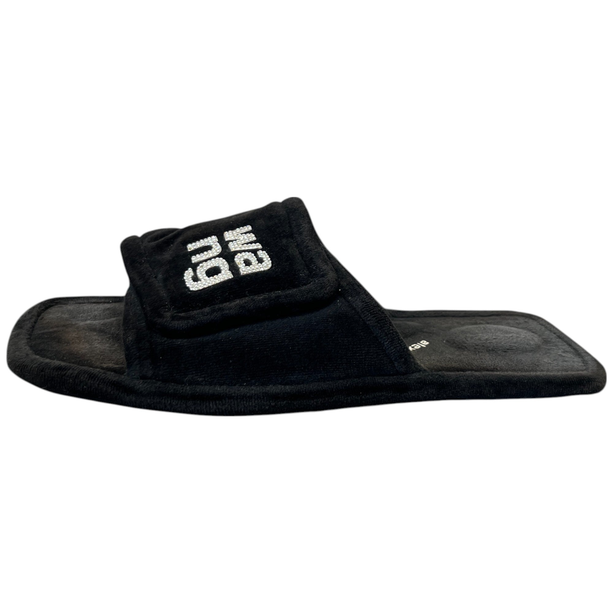 Women's Embellished Logo Slippers Black Size EU 40 / UK 7