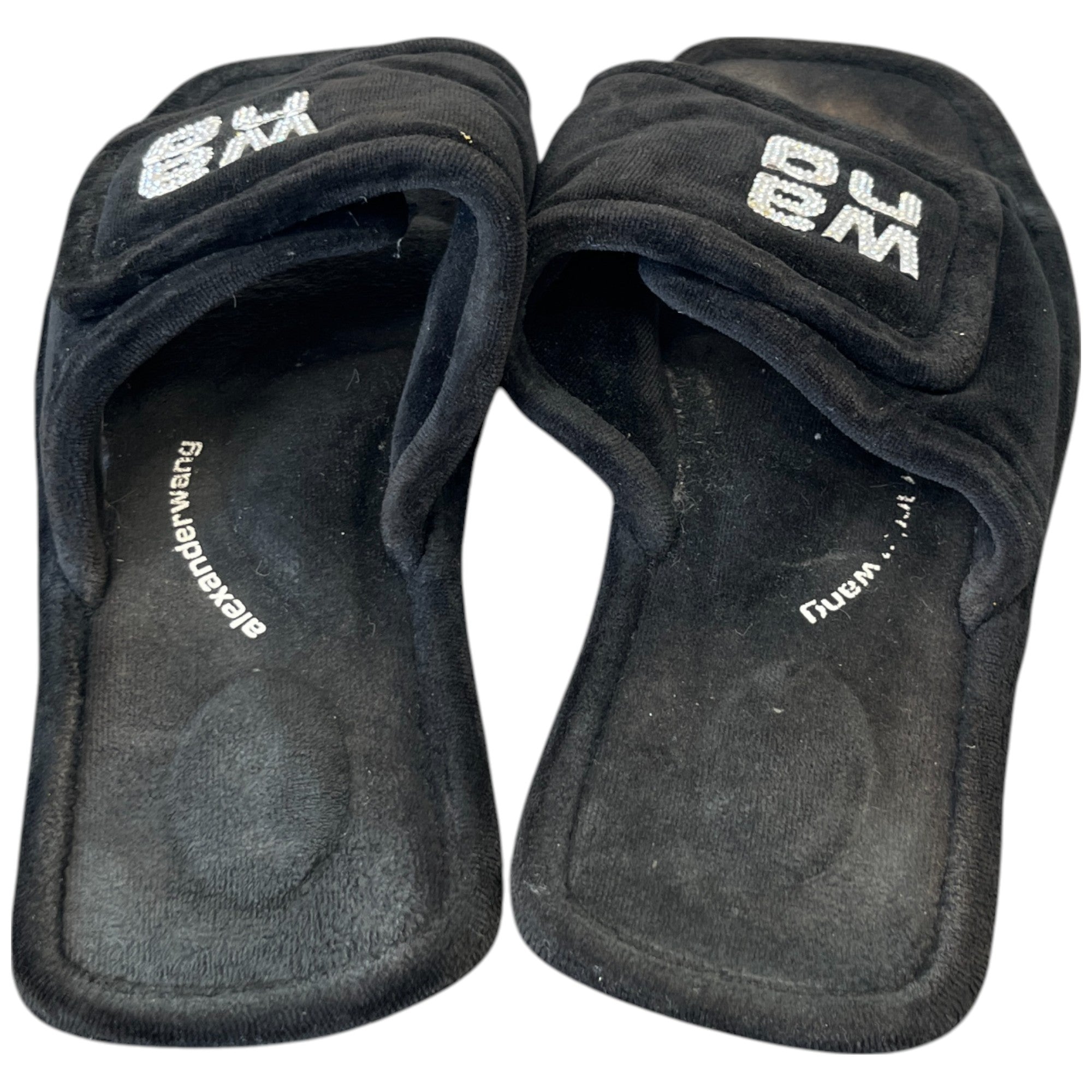 Women's Embellished Logo Slippers Black Size EU 40 / UK 7