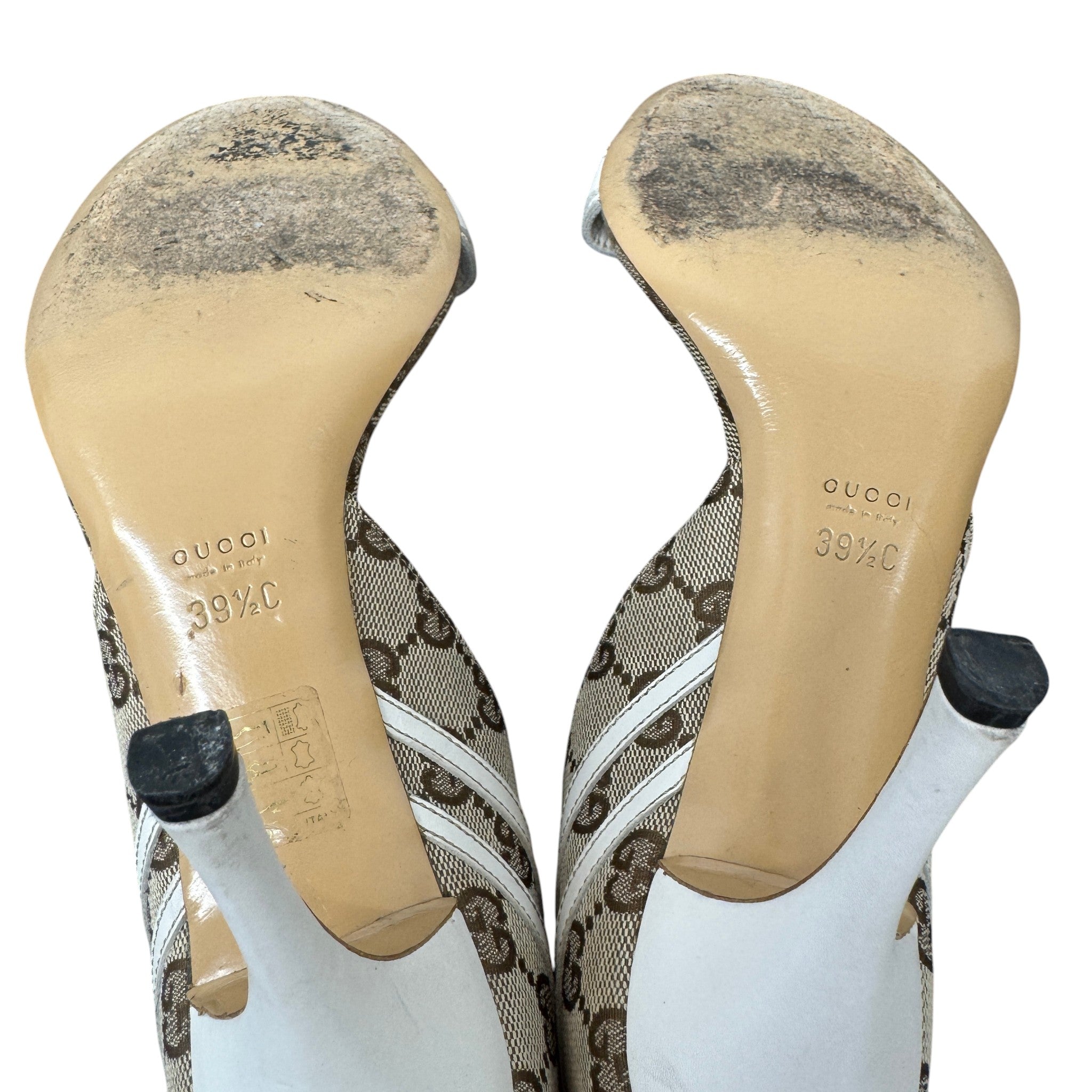 Women's Horsebit Peep Toe Heels Beige Size EU 39.5 / UK 6.5