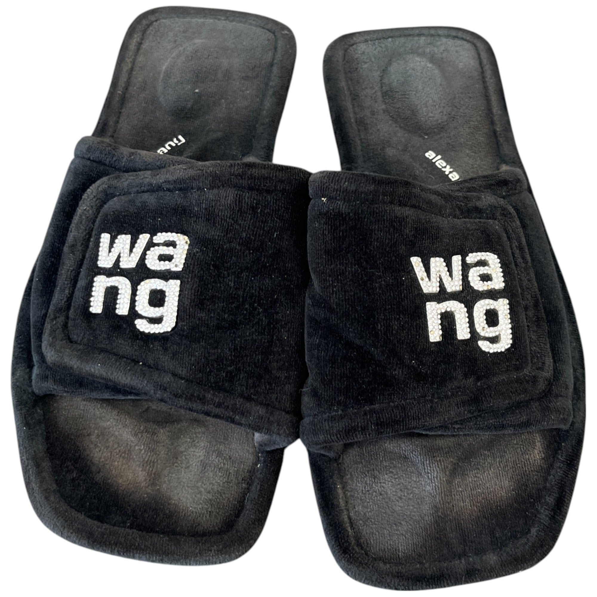 Women's Embellished Logo Slippers Black Size EU 40 / UK 7