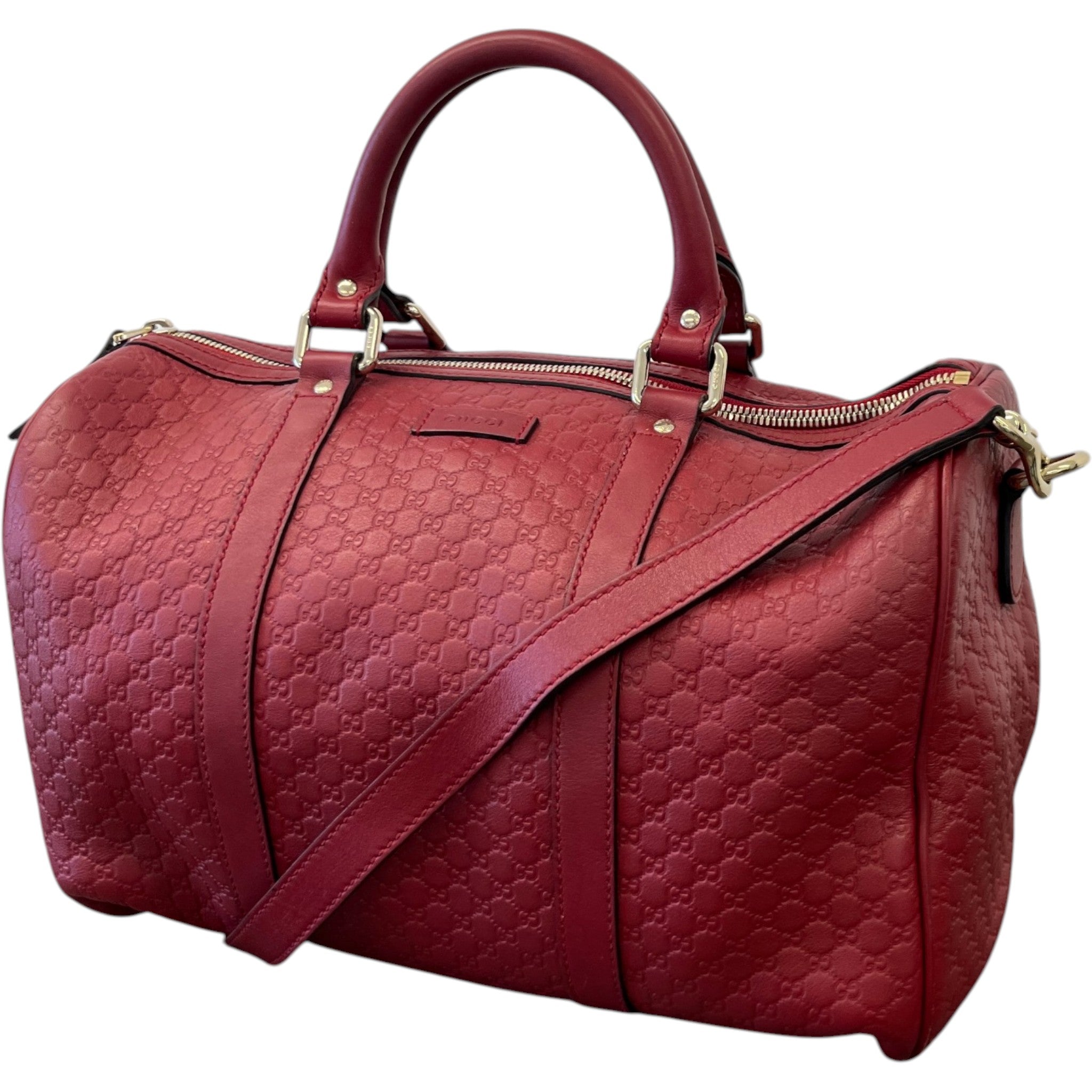 Women's Microguccissima Boston Bag Red