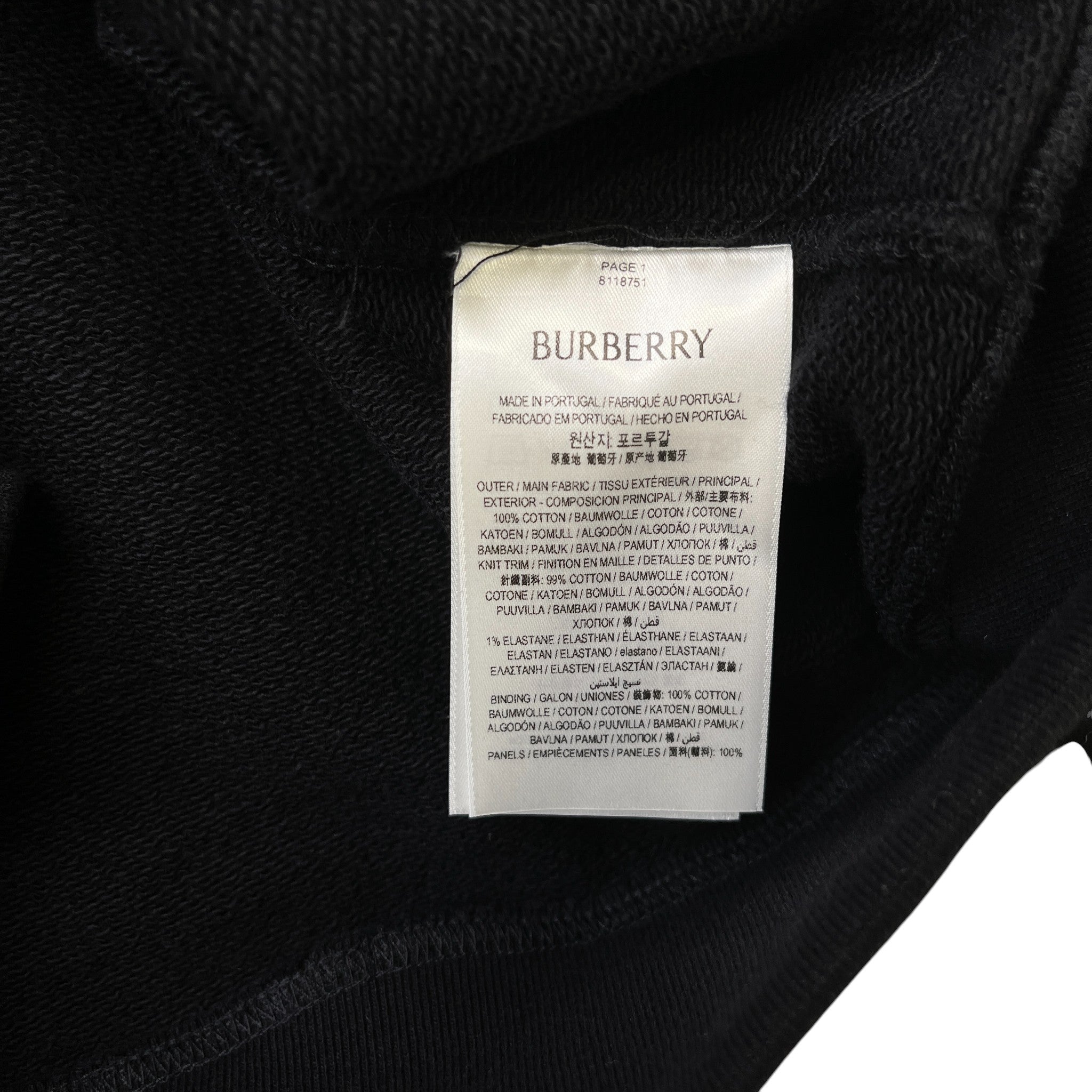 Men's Check Trim Jumper Black Size XXL