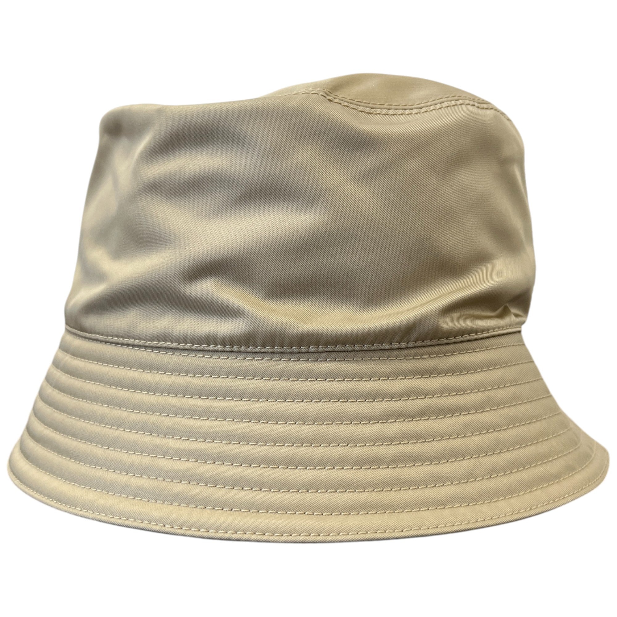 Women's Re-Nylon Plaque Logo Bucket Hat Beige Size M