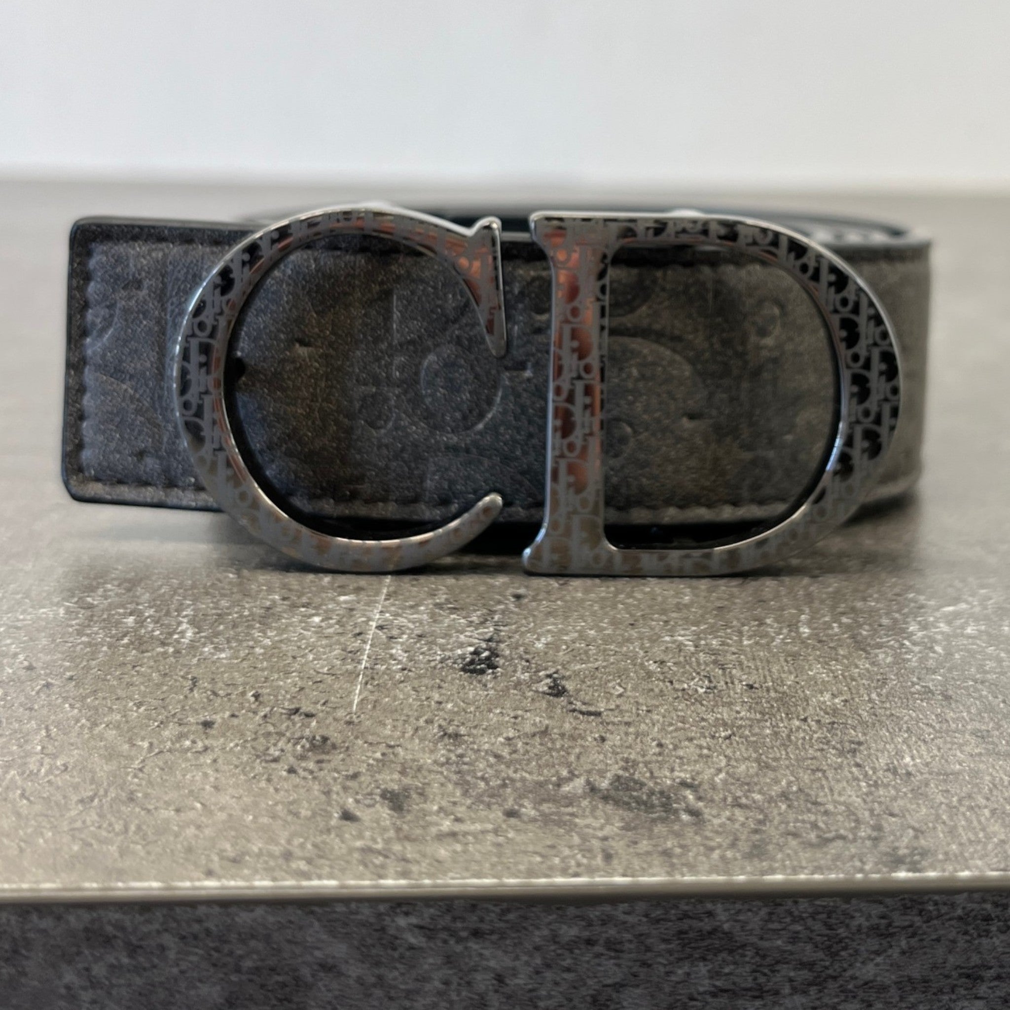 Men's Oblique Belt Black Size Waist 36"