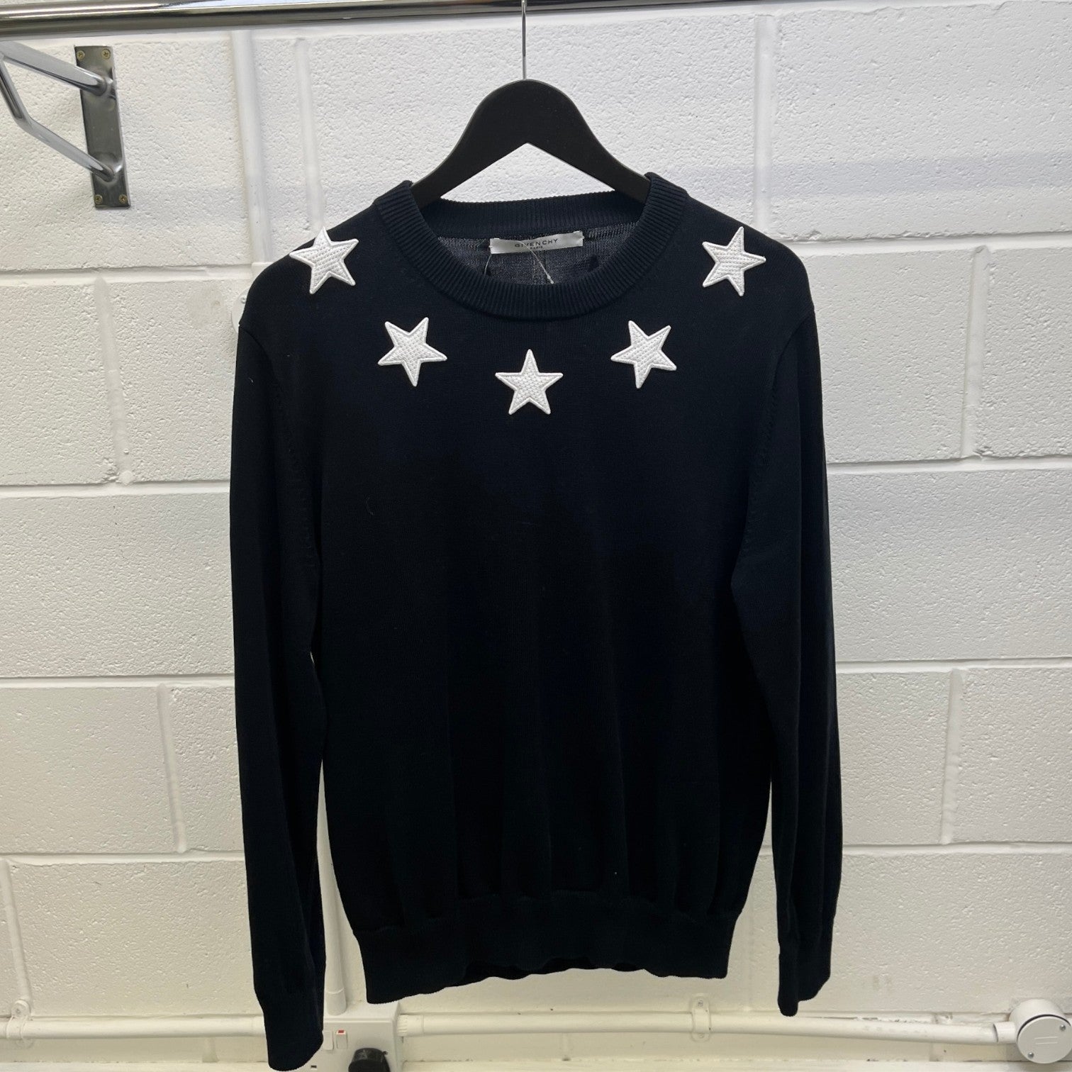 Men's Star Patch Jumper Black Size L