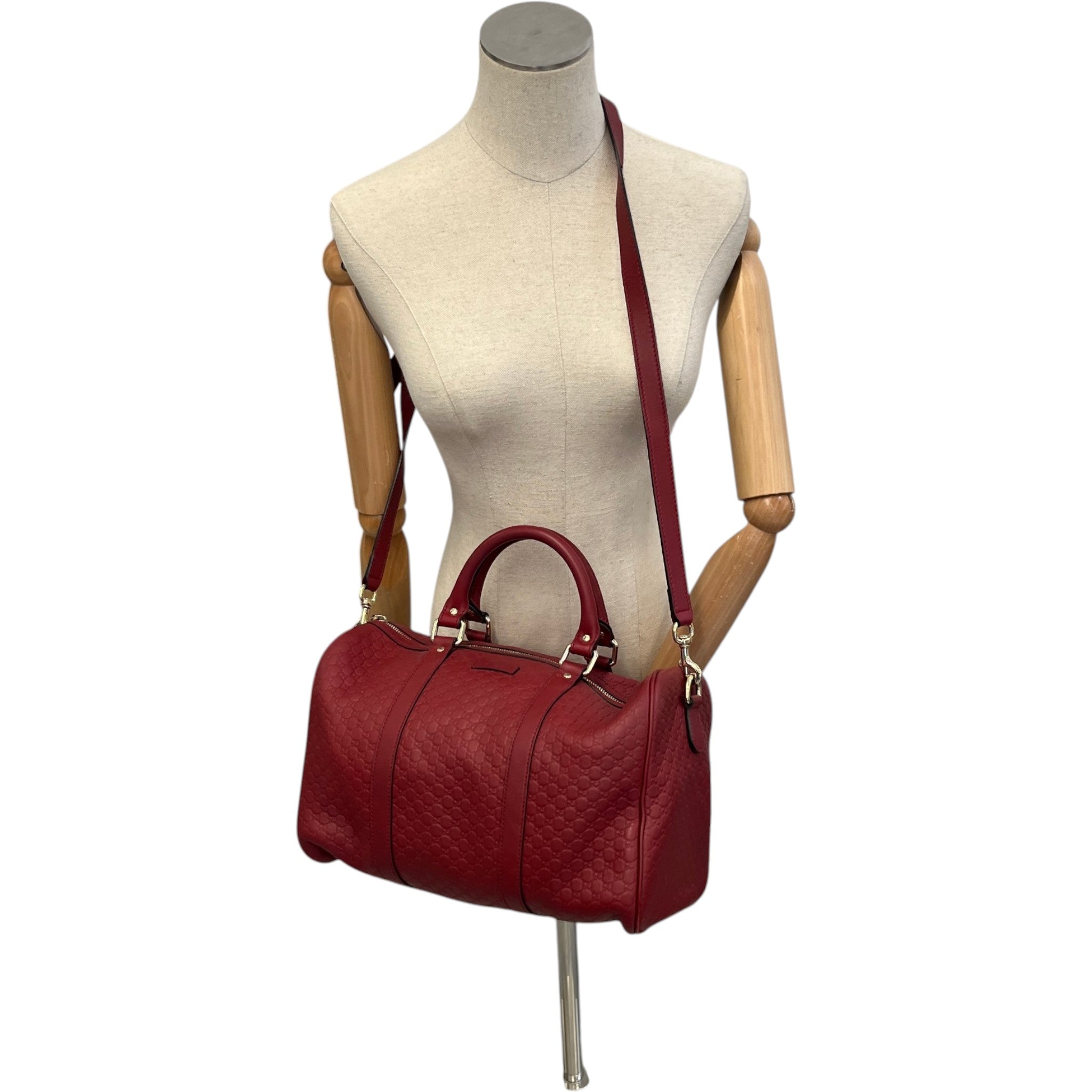 Women's Microguccissima Boston Bag Red