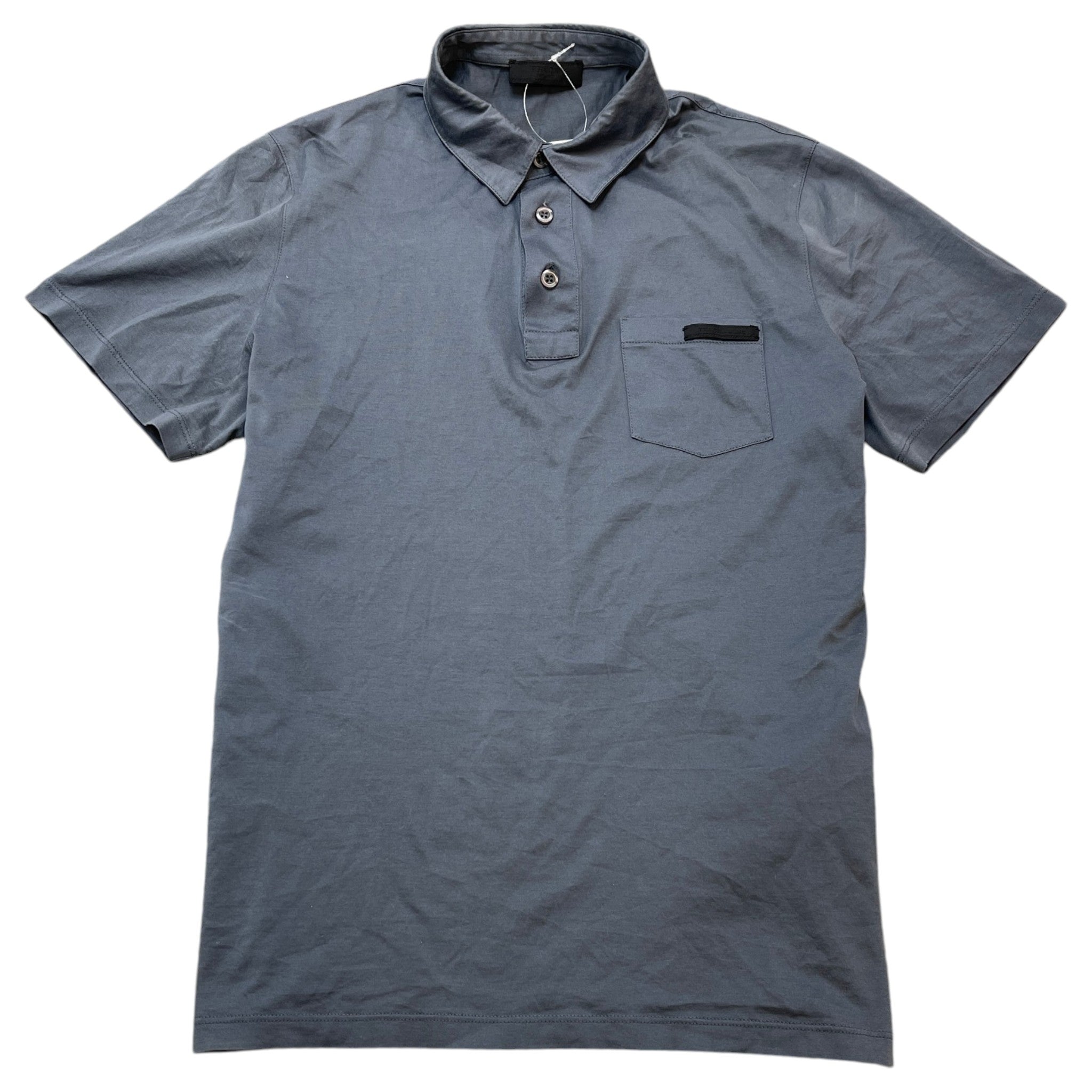 Men's Plaque Logo Polo Shirt Grey Size S