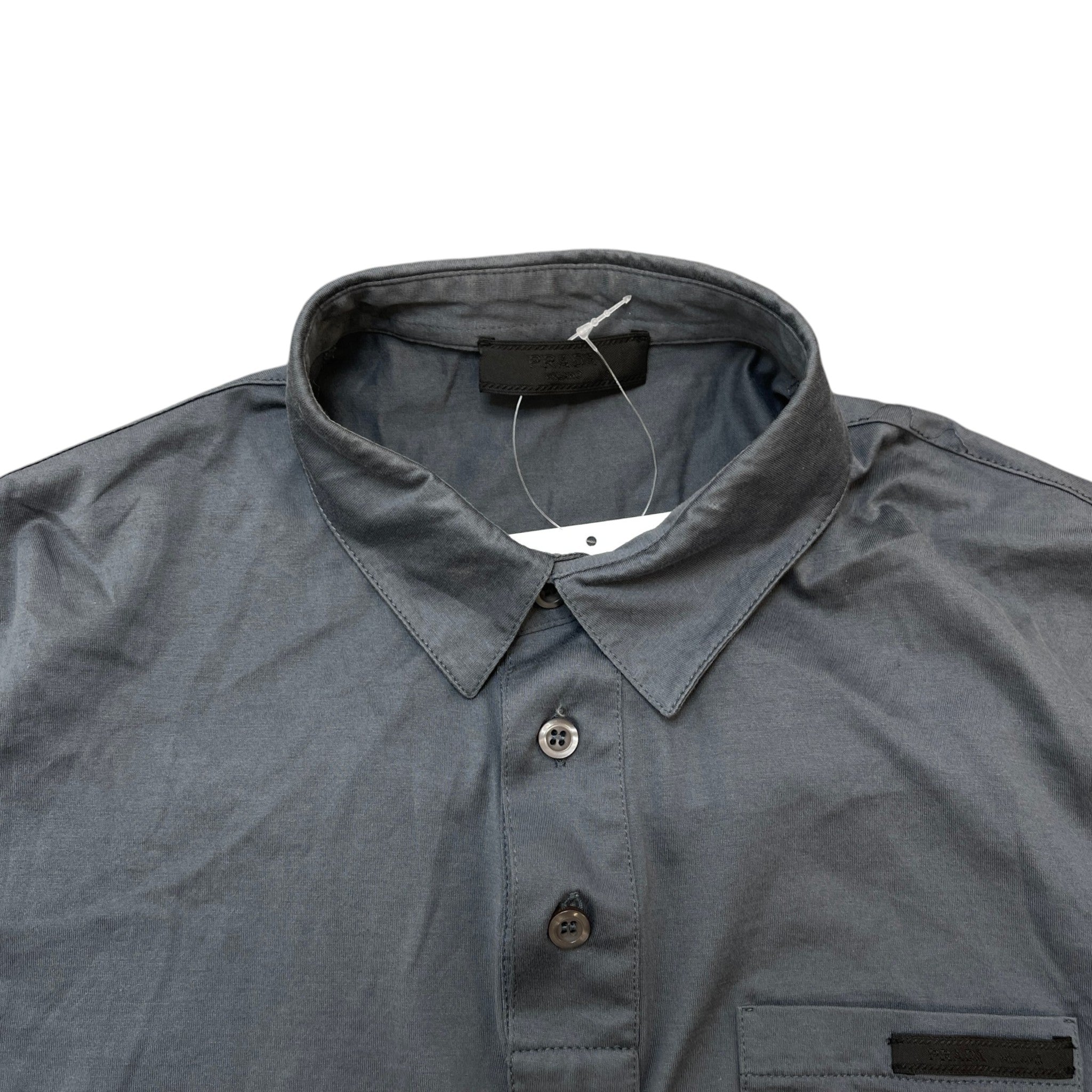 Men's Plaque Logo Polo Shirt Grey Size S