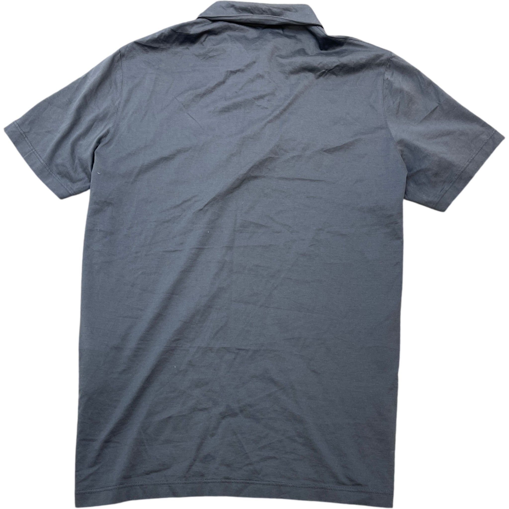 Men's Plaque Logo Polo Shirt Grey Size S