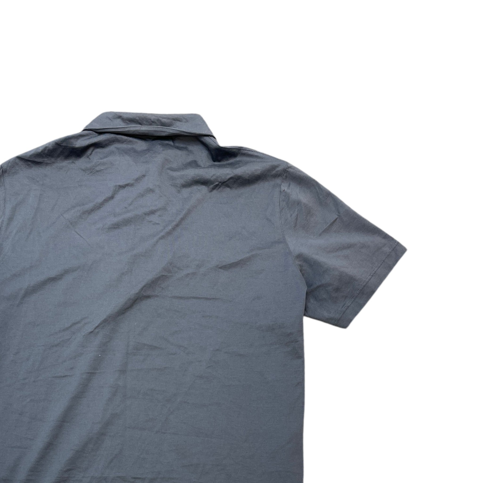 Men's Plaque Logo Polo Shirt Grey Size S