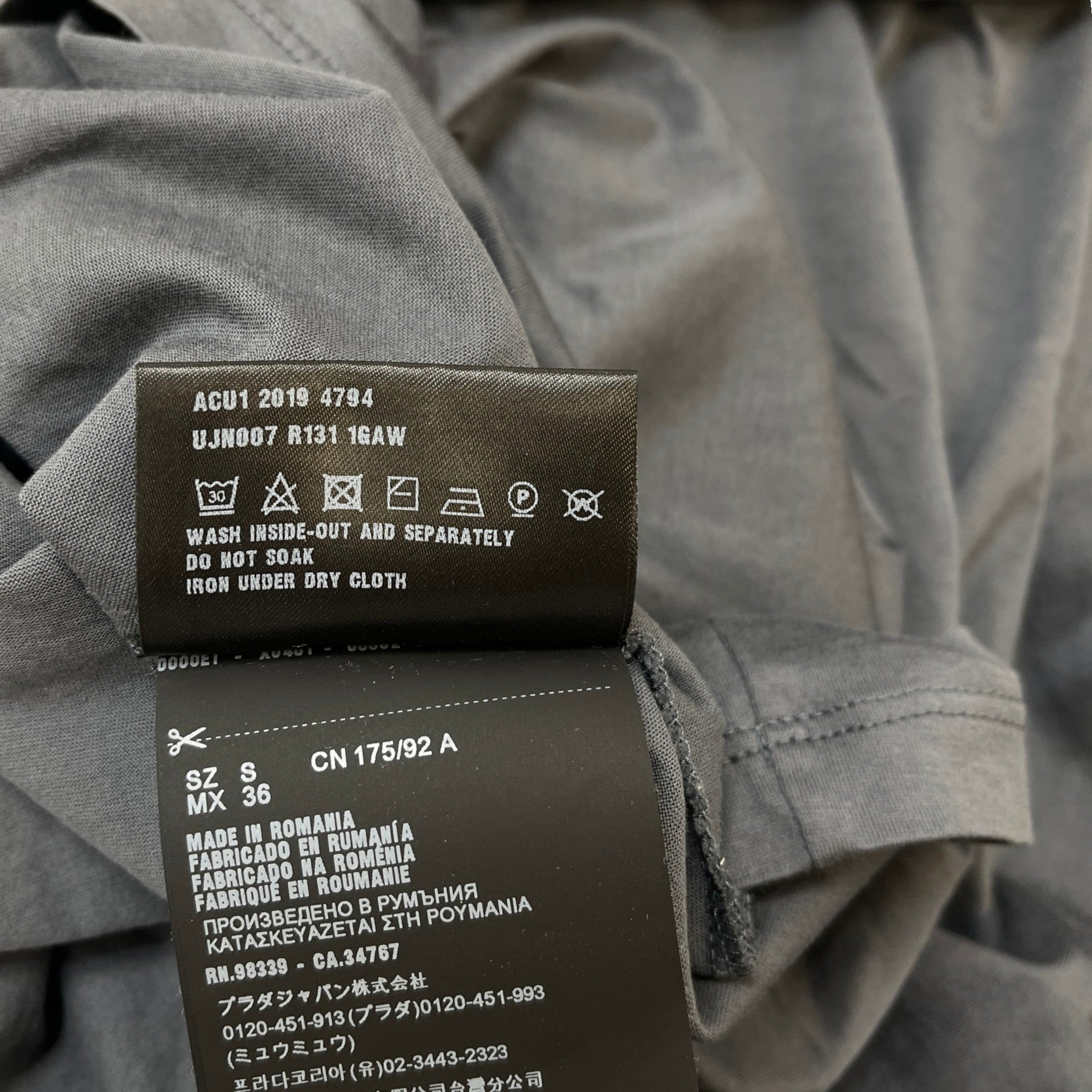 Men's Plaque Logo Polo Shirt Grey Size S