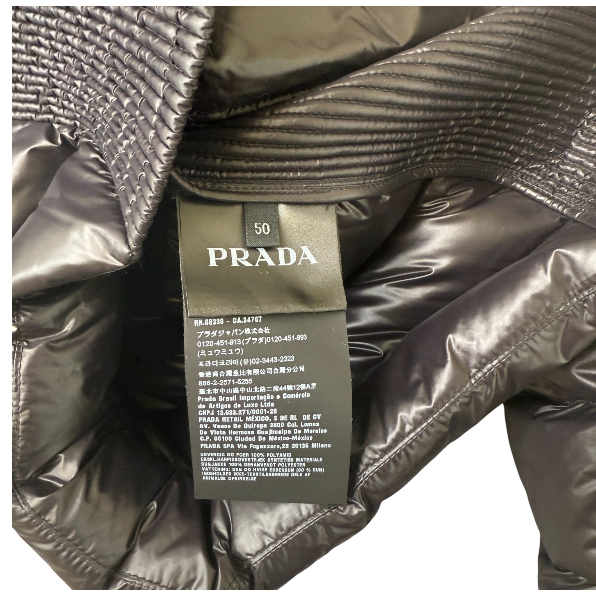 Men's Plaque Logo Down Jacket Black Size IT 50 / L