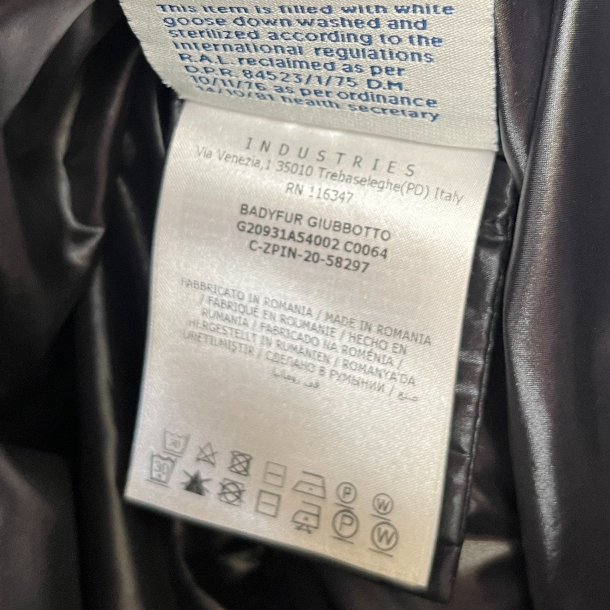 Women's Badyfur Down Jacket Black Size 1 / UK 10