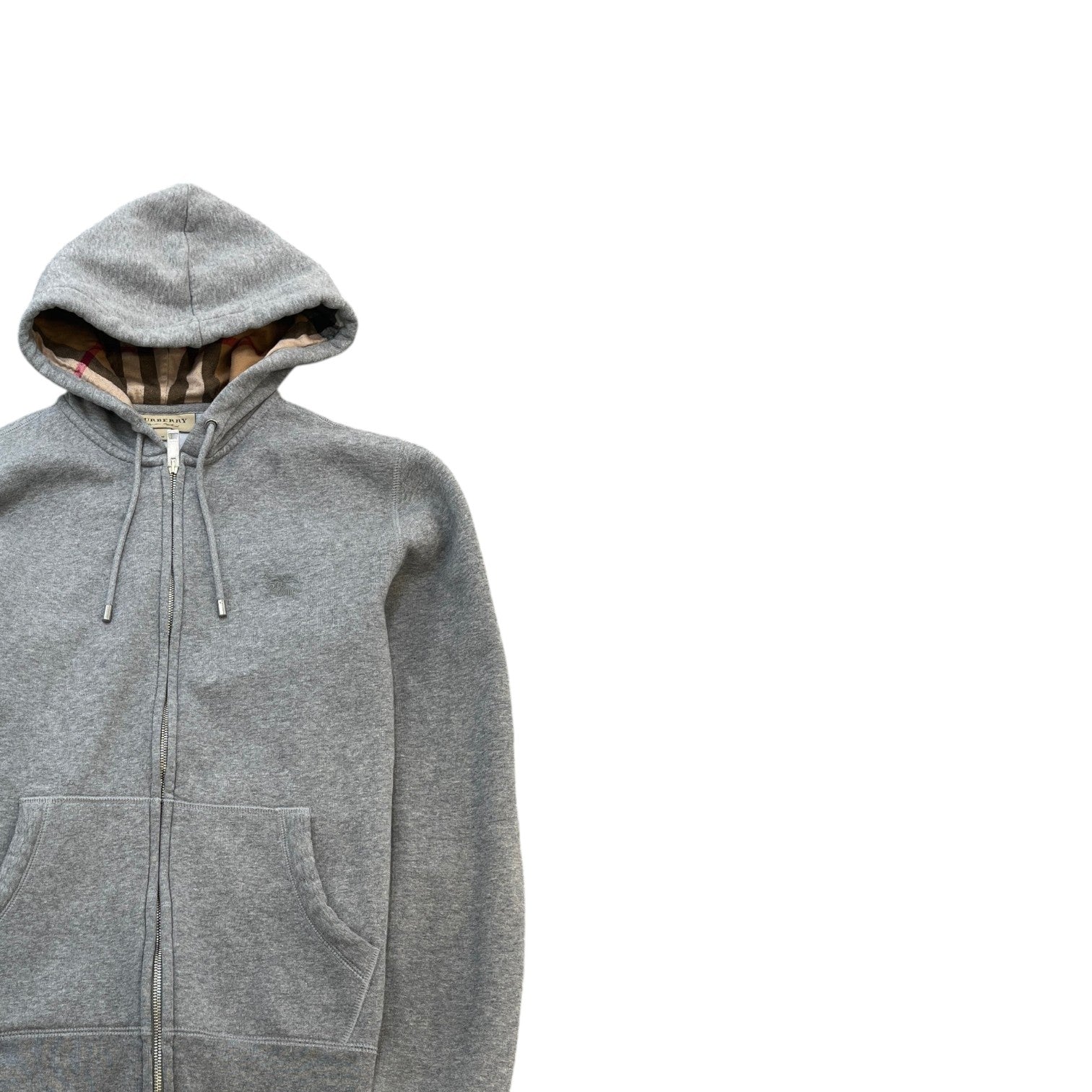 Men's Embroidered Logo Hoodie Grey Size M