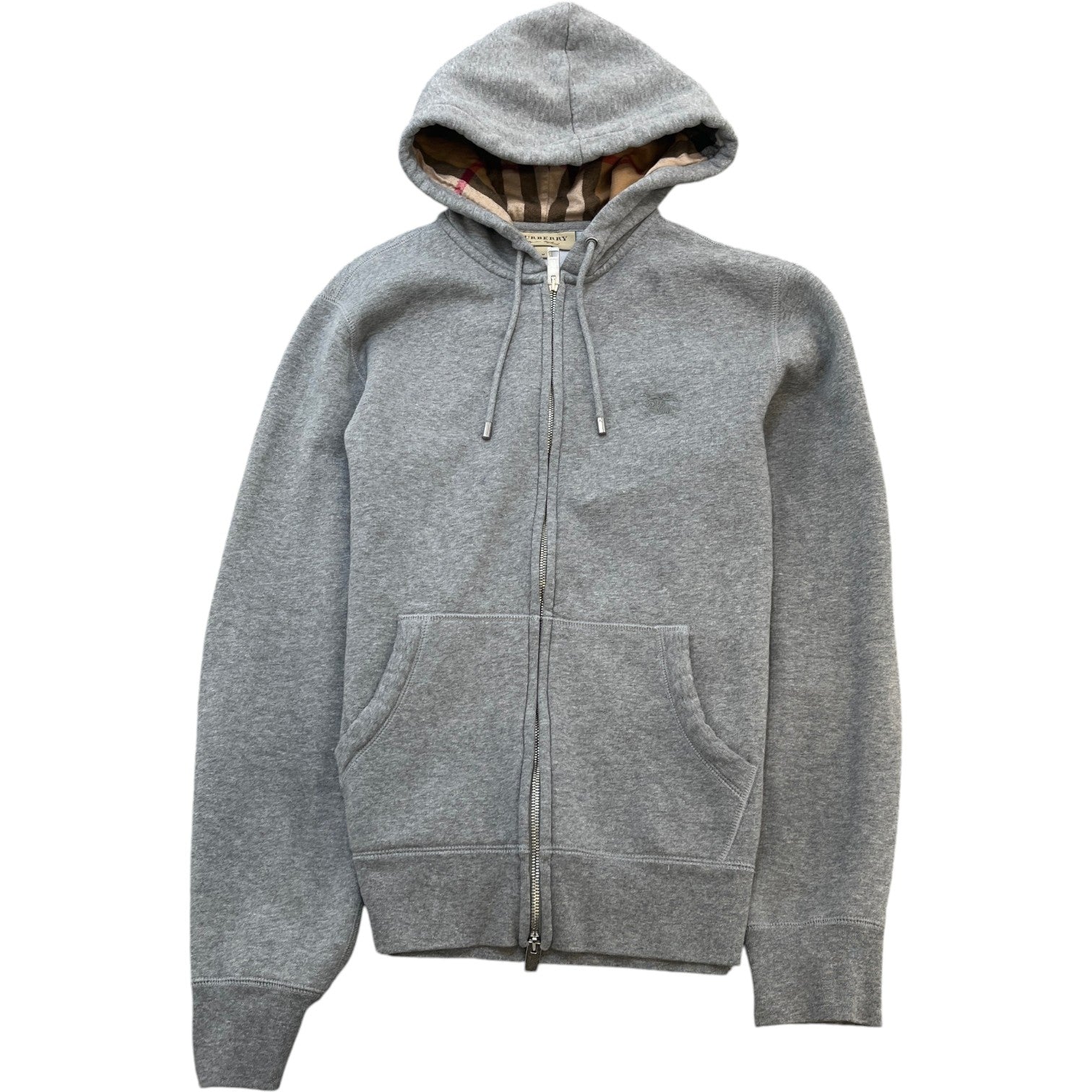 Men's Embroidered Logo Hoodie Grey Size M