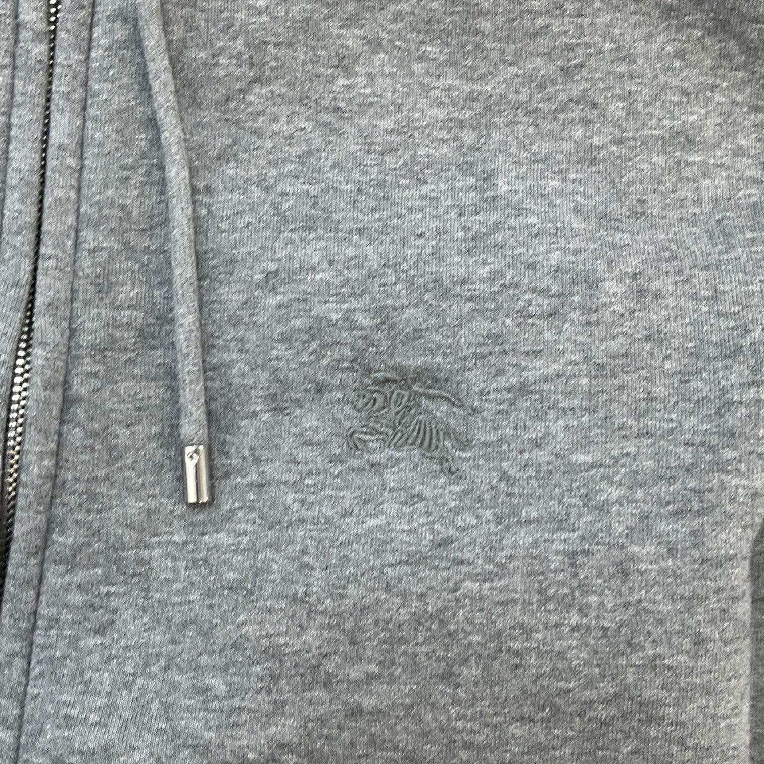 Men's Embroidered Logo Hoodie Grey Size M