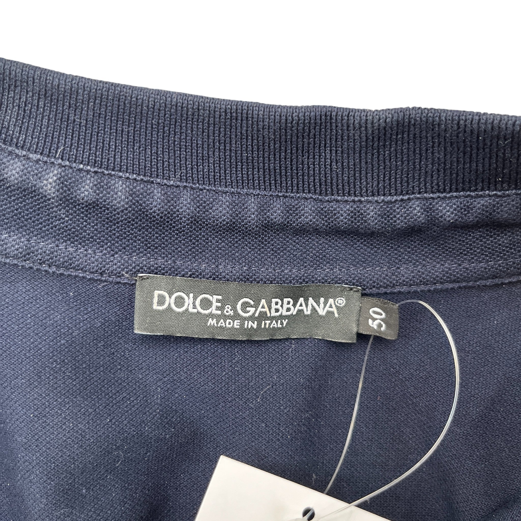 Men's Plaque Logo Polo Shirt Navy Size IT 50 / UK L