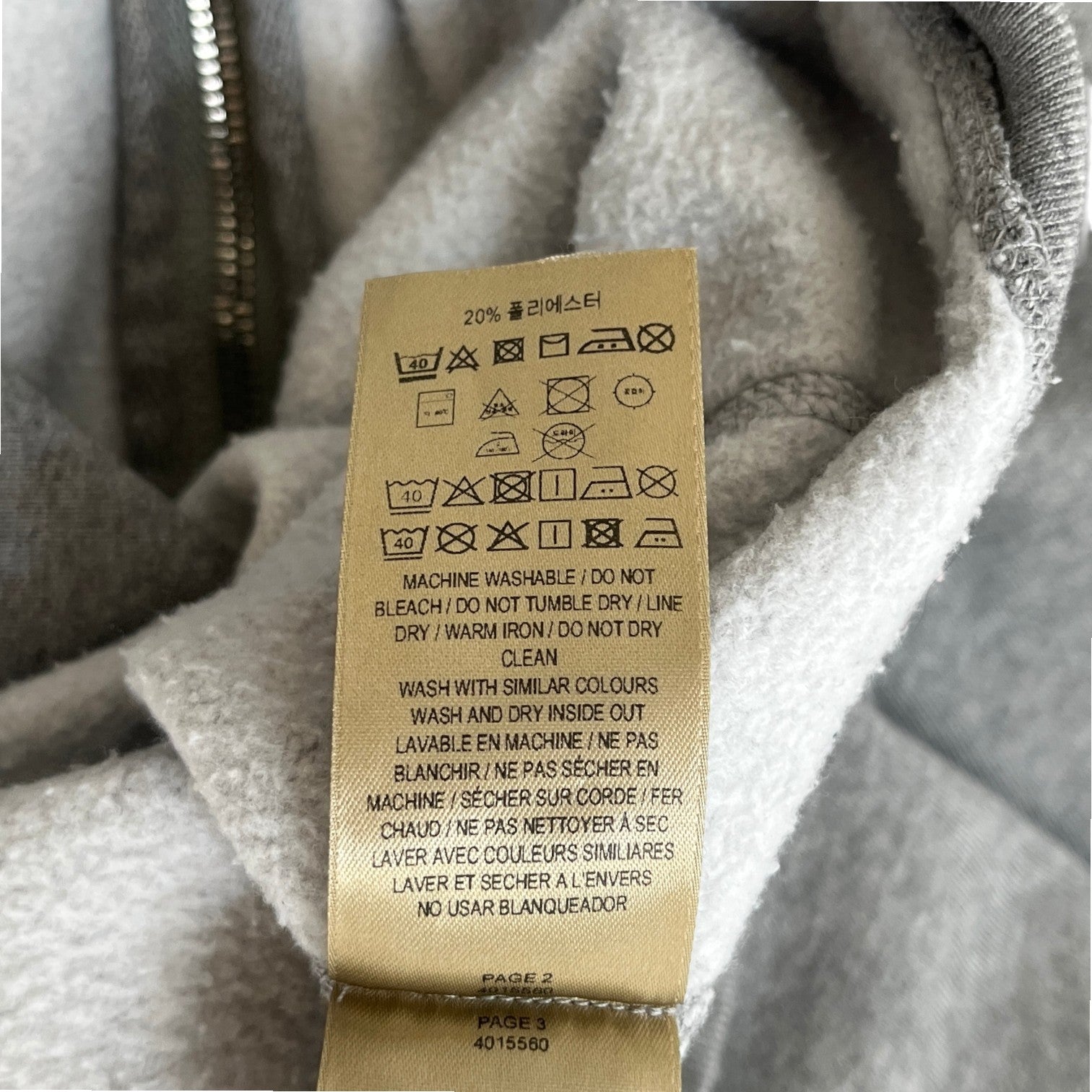 Men's Embroidered Logo Hoodie Grey Size M
