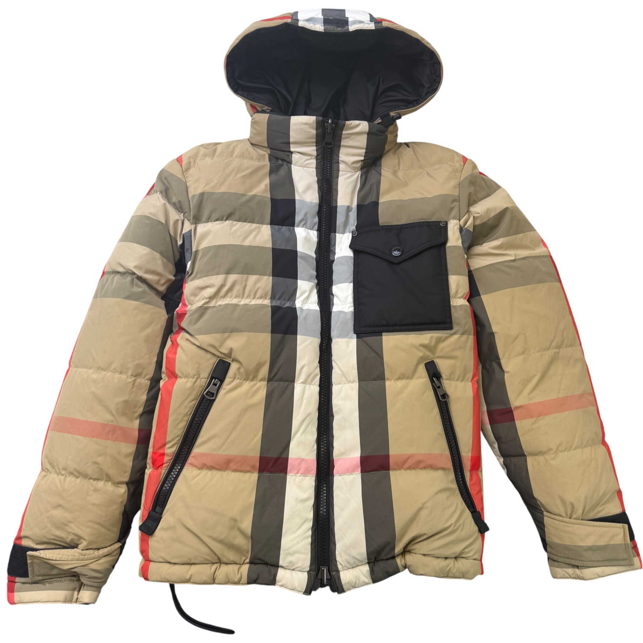 Men's Reversible Check Down Jacket Black Size M