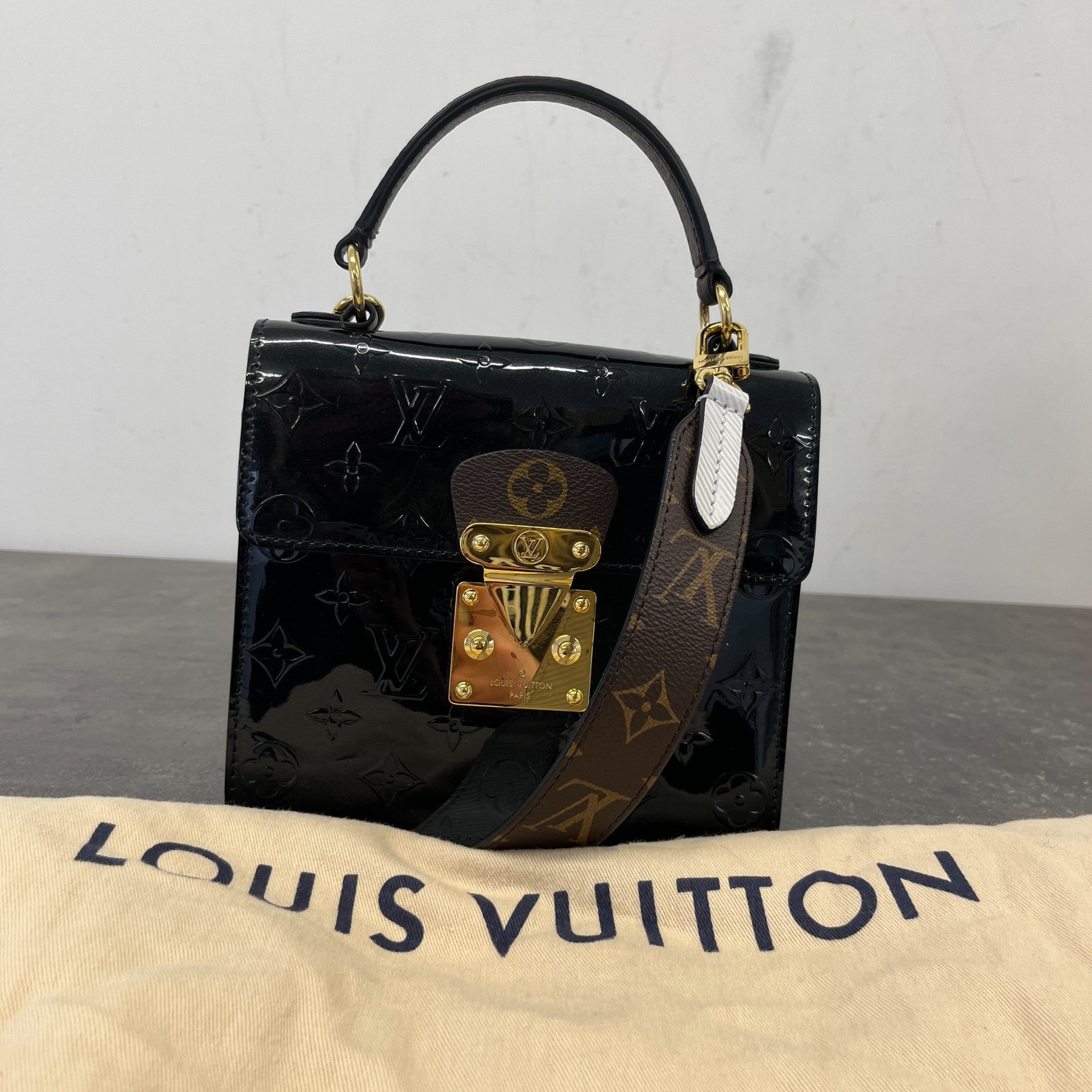 Women's Monogram Vernis Spring Street Bag Black