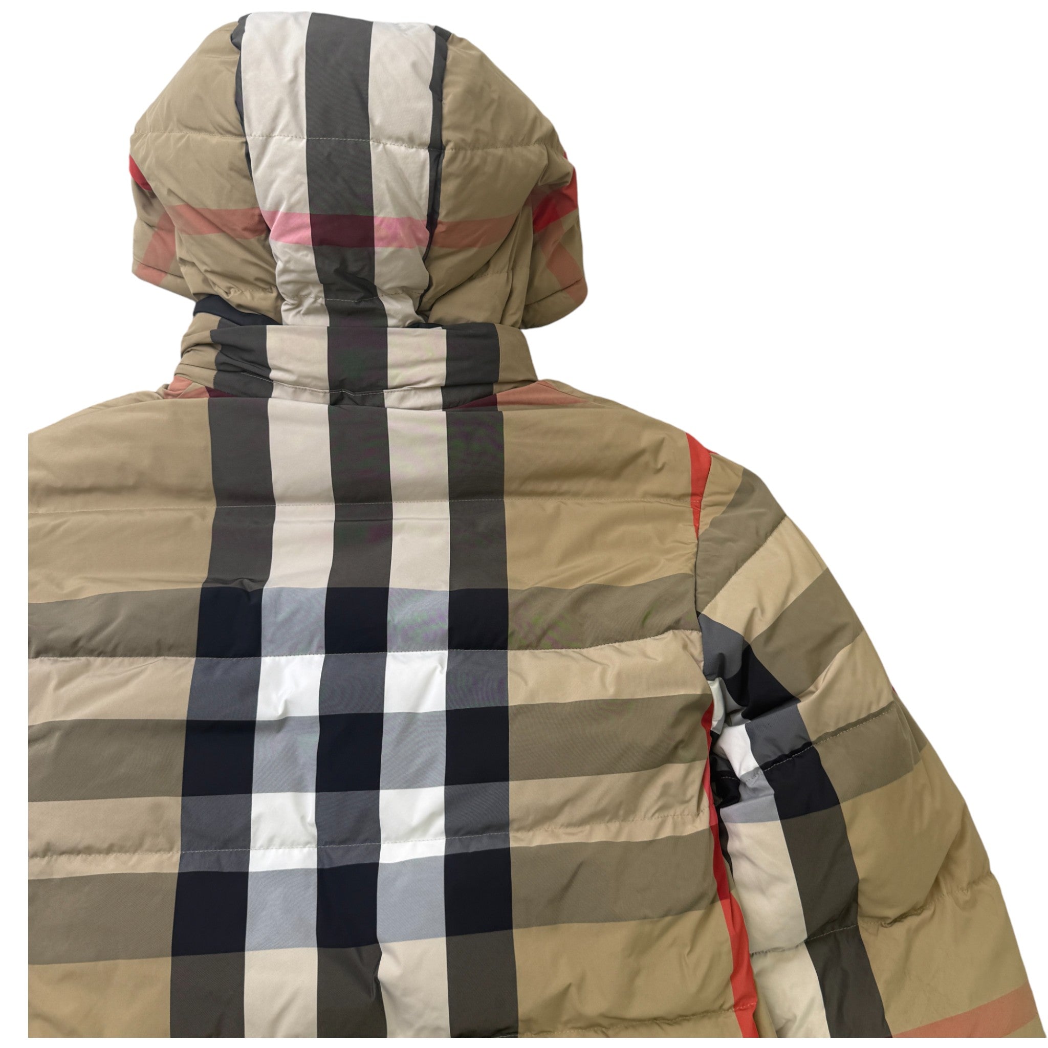 Men's Reversible Check Down Jacket Black Size M