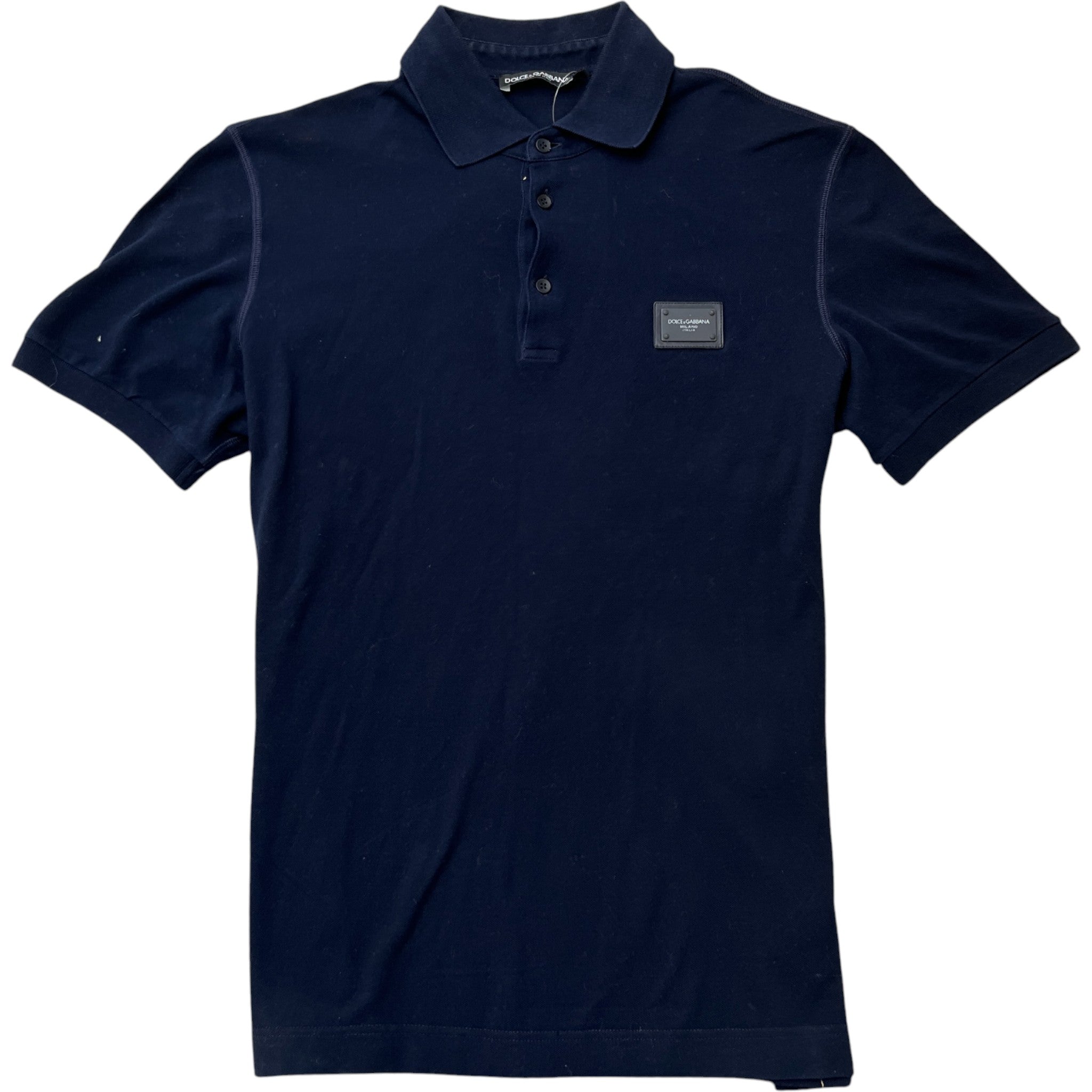 Men's Plaque Logo Polo Shirt Navy Size IT 50 / UK L