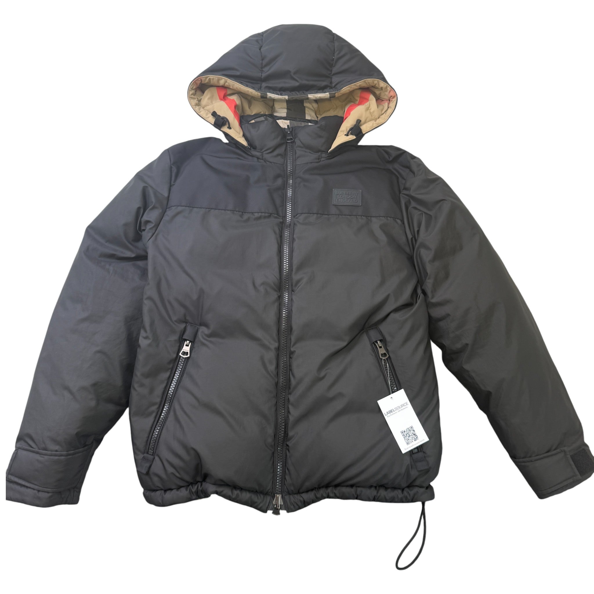 Men's Reversible Check Down Jacket Black Size M