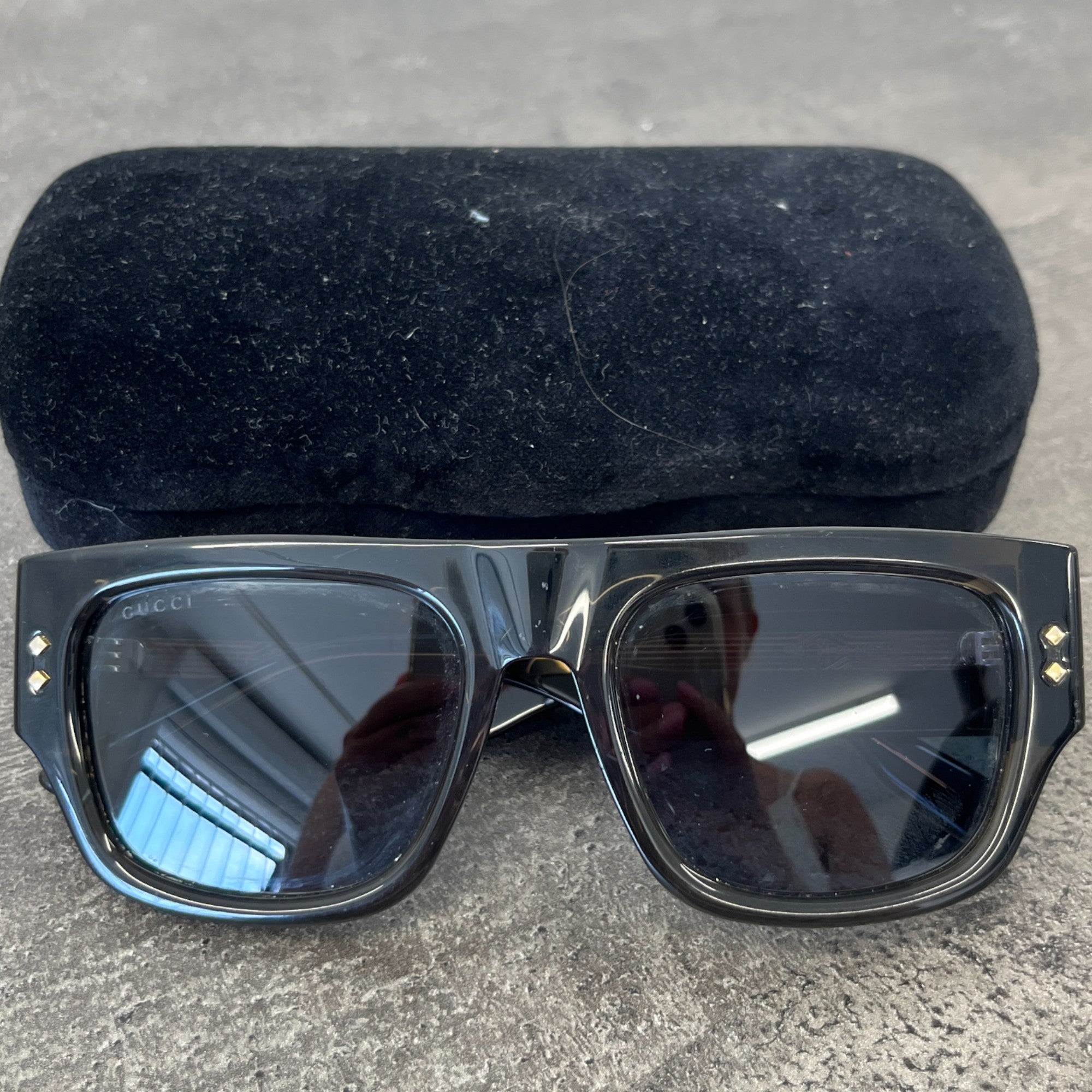 Men's Square Logo Sunglasses Black