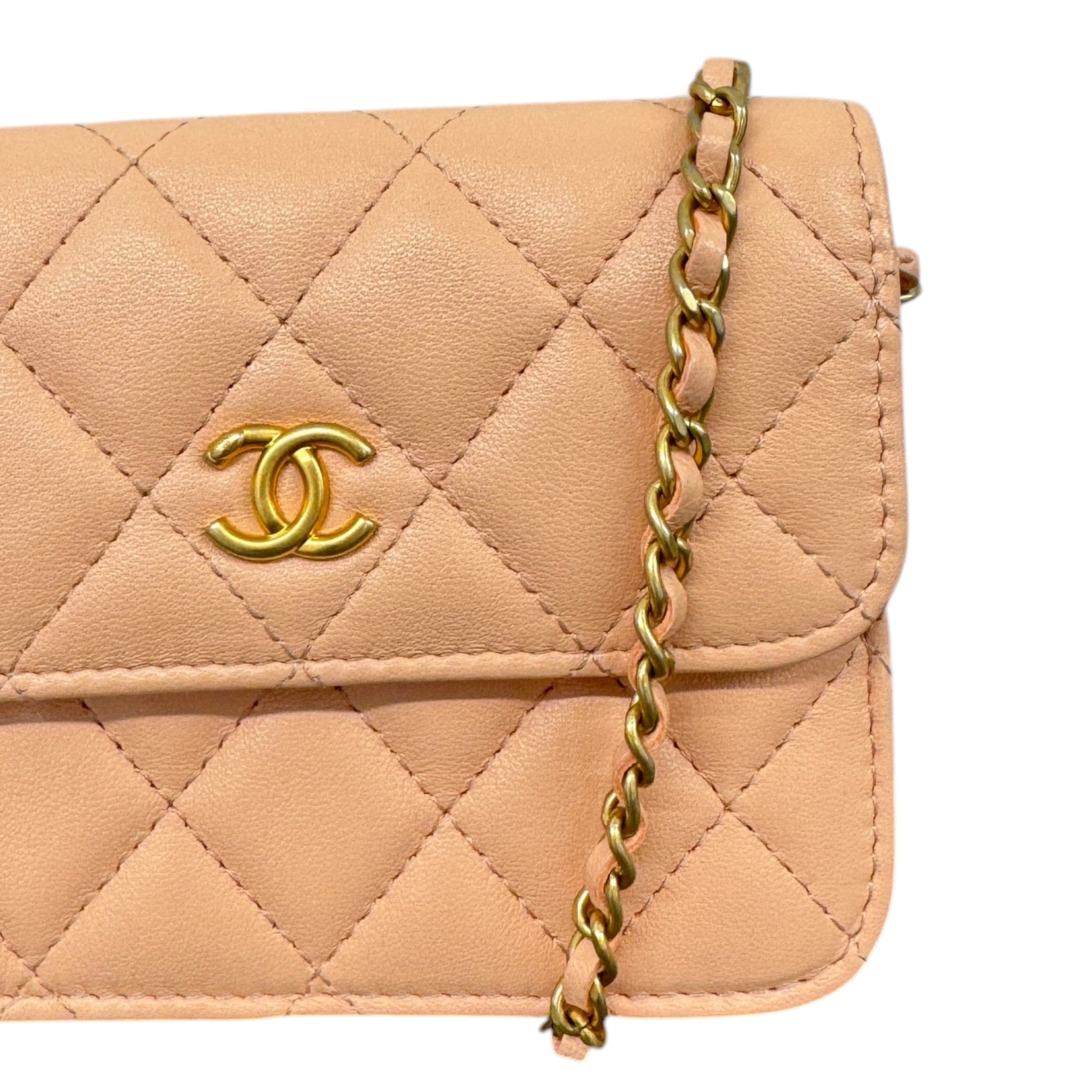 Women's Pearl Crush Wallet On Chain Handbag Pink