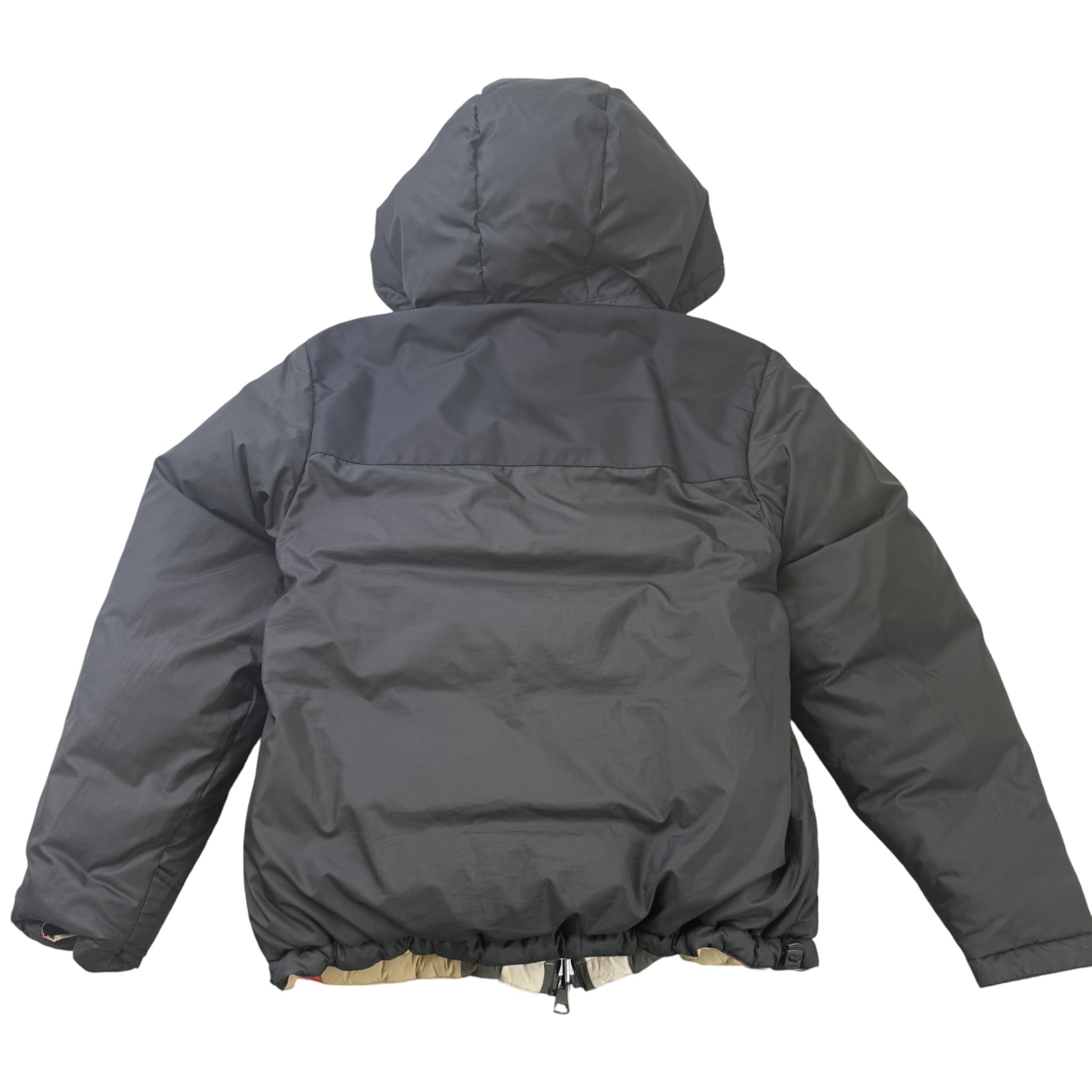 Men's Reversible Check Down Jacket Black Size M