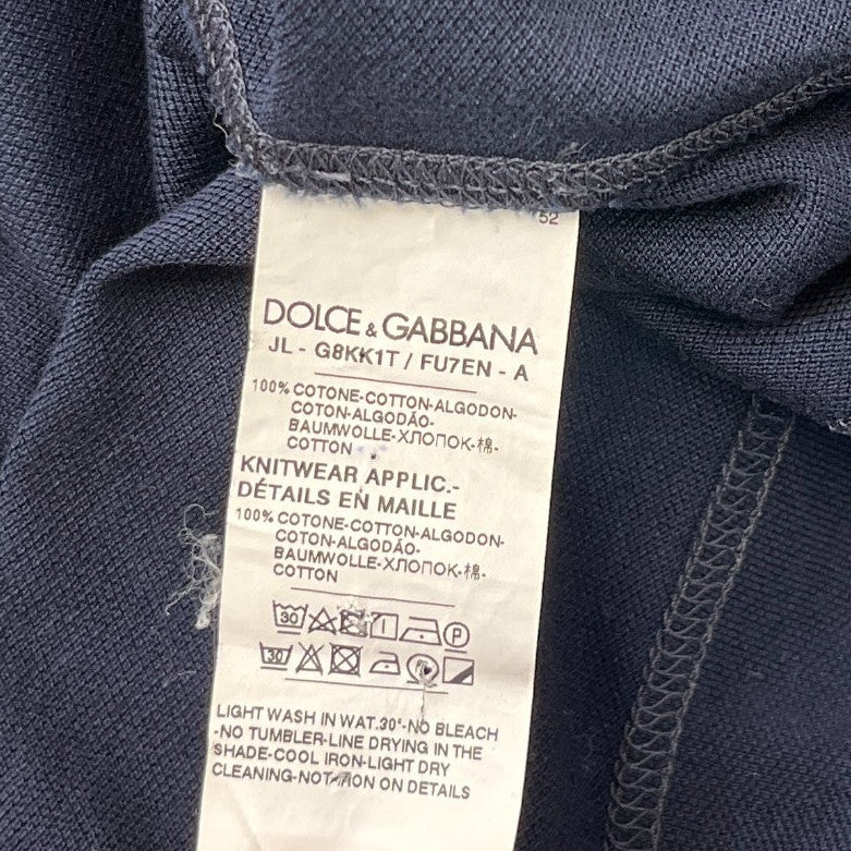 Men's Plaque Logo Polo Shirt Navy Size IT 50 / UK L