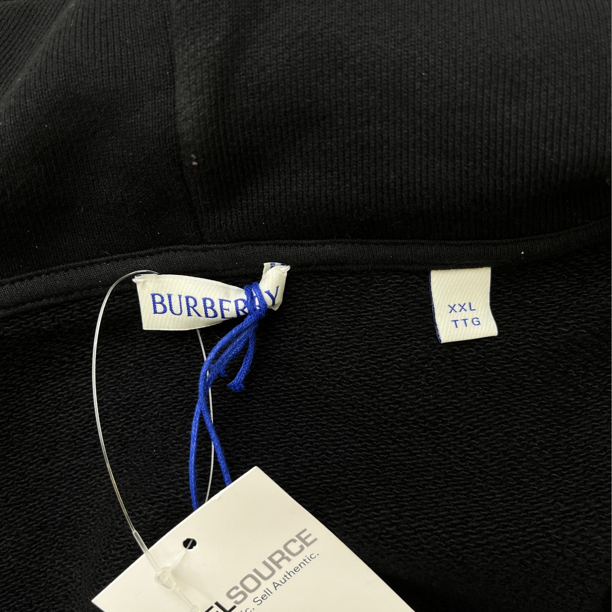 Men's Check Trim Zip Hoodie Black Size XXL