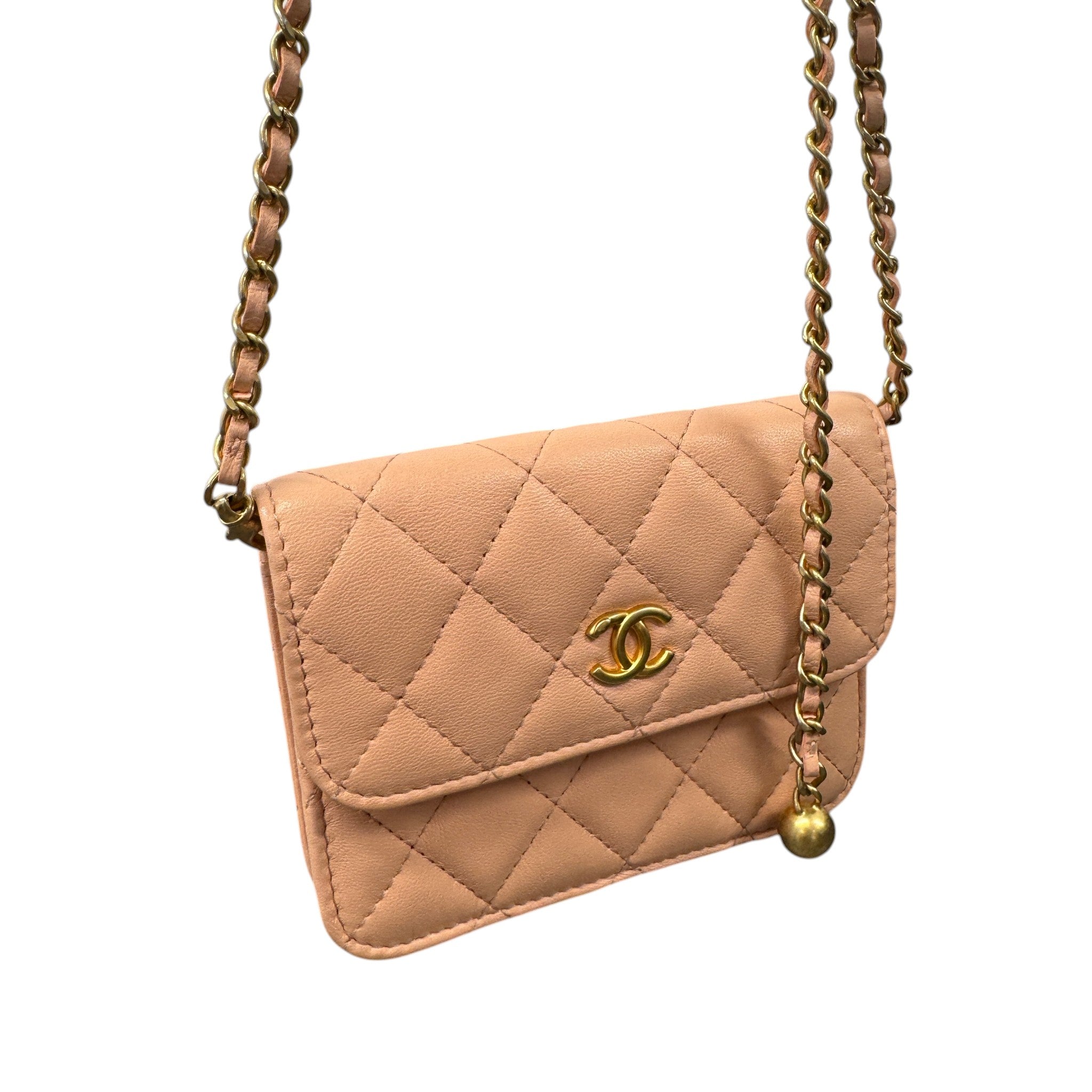 Women's Pearl Crush Wallet On Chain Handbag Pink