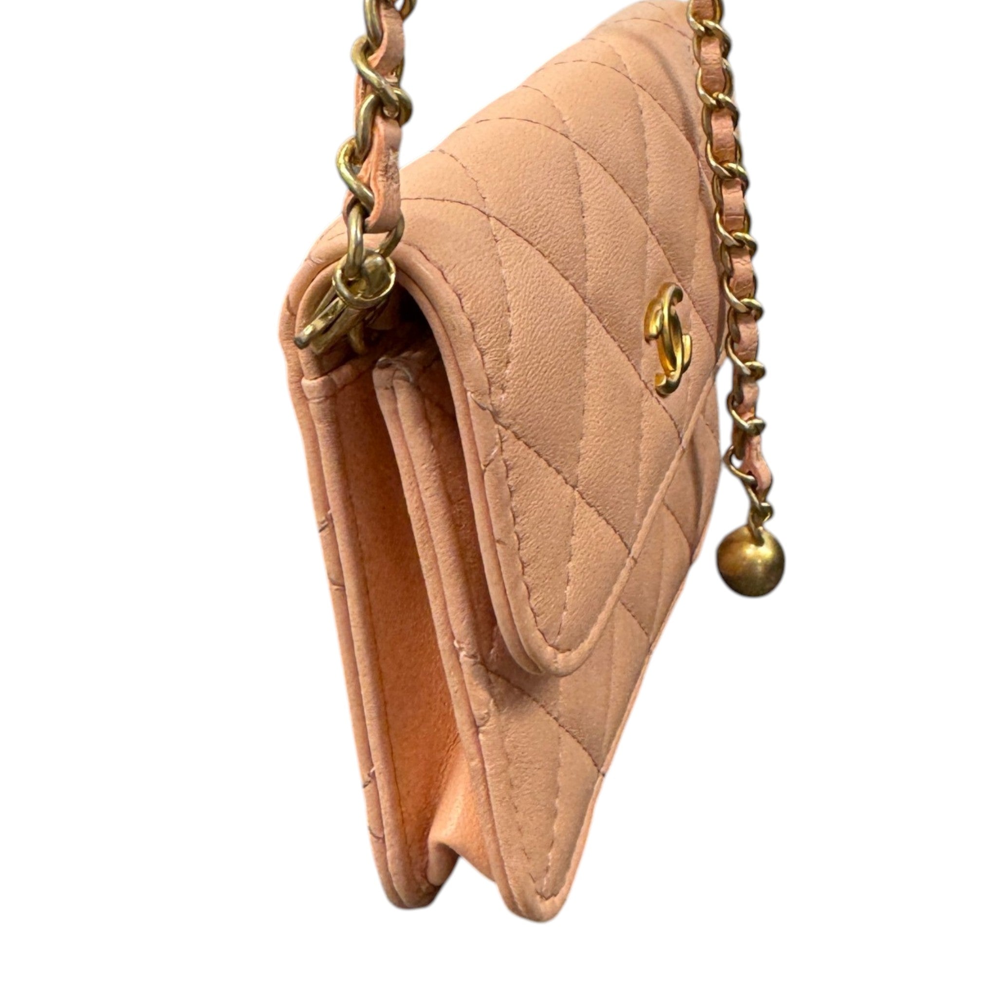 Women's Pearl Crush Wallet On Chain Handbag Pink