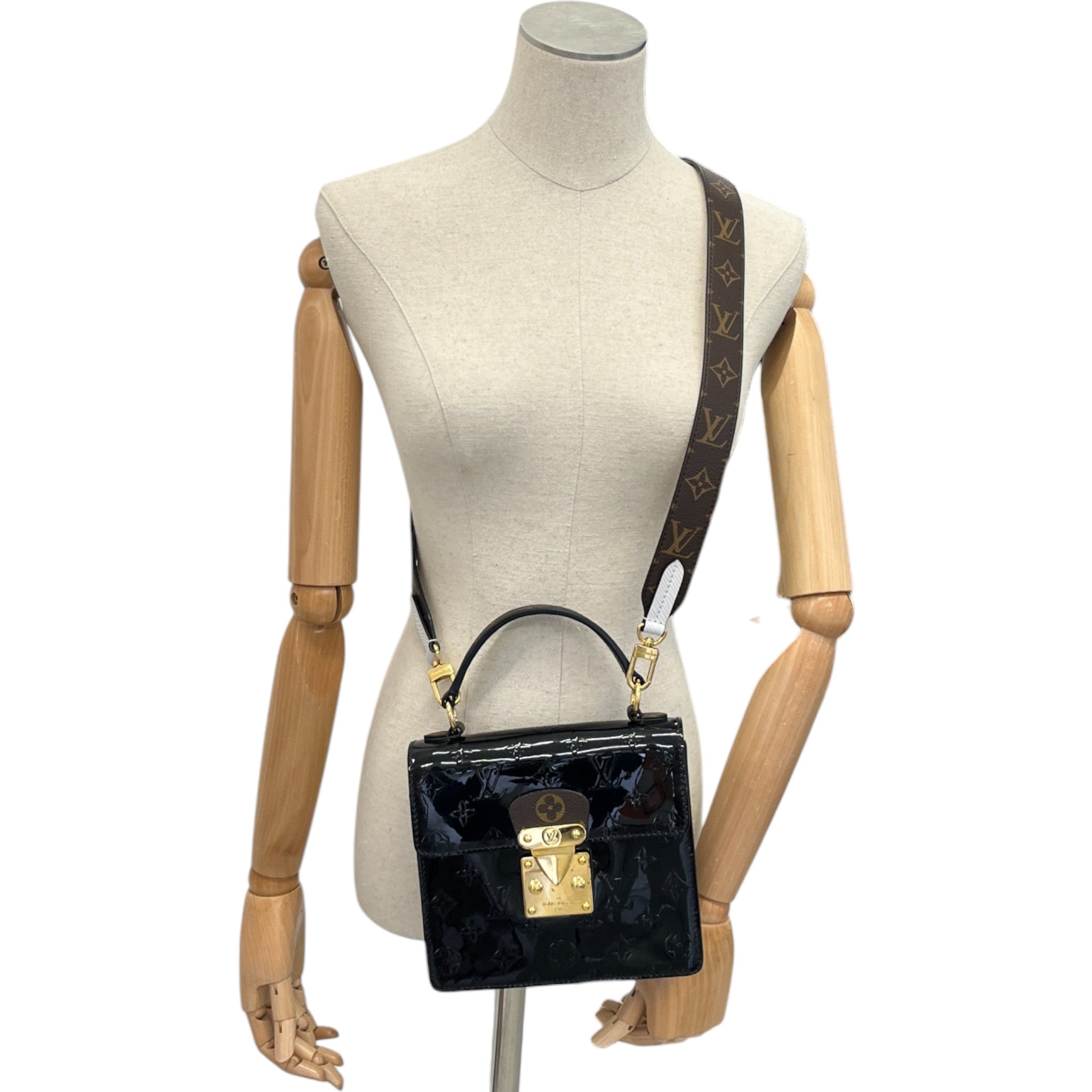 Women's Monogram Vernis Spring Street Bag Black