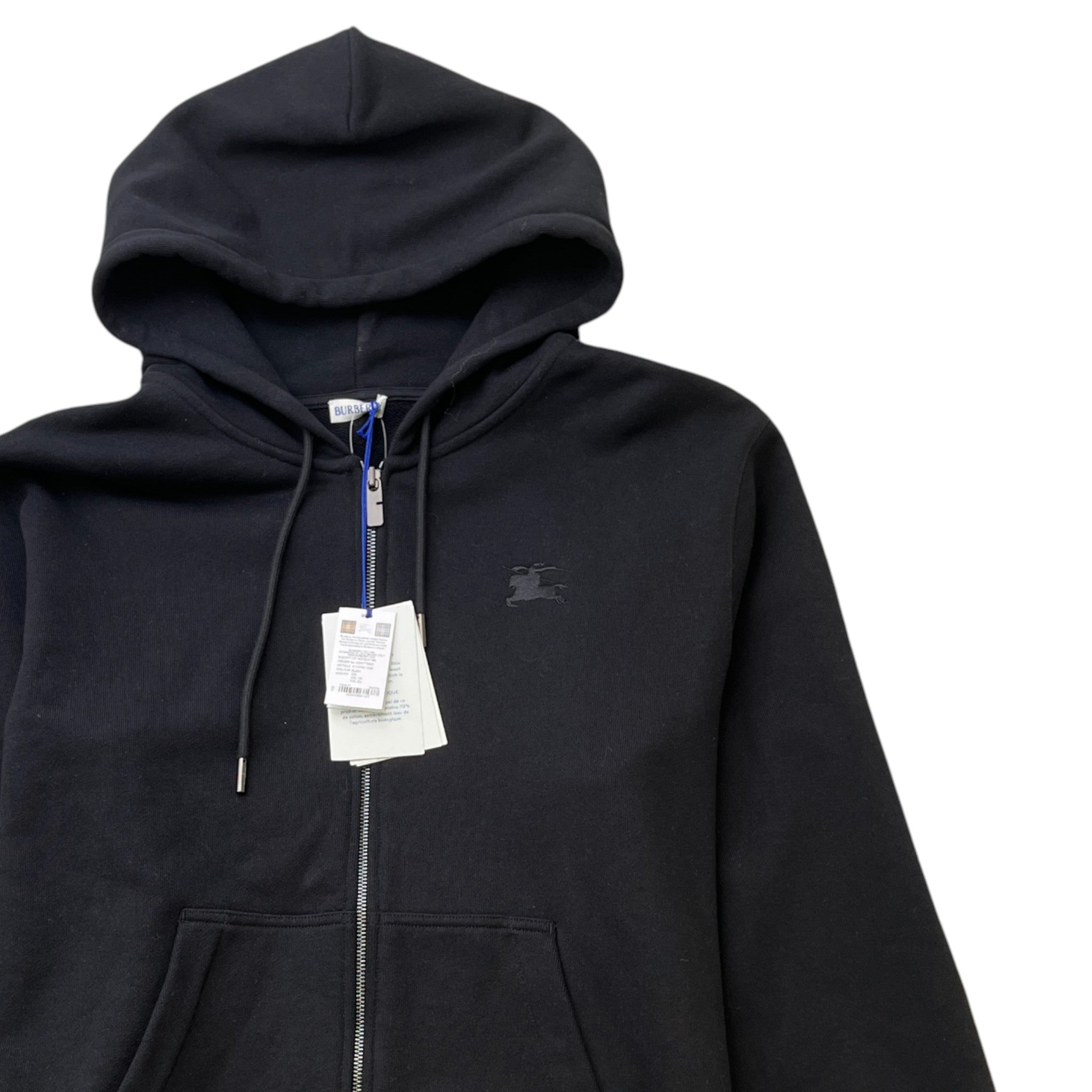 Men's Check Trim Zip Hoodie Black Size XXL