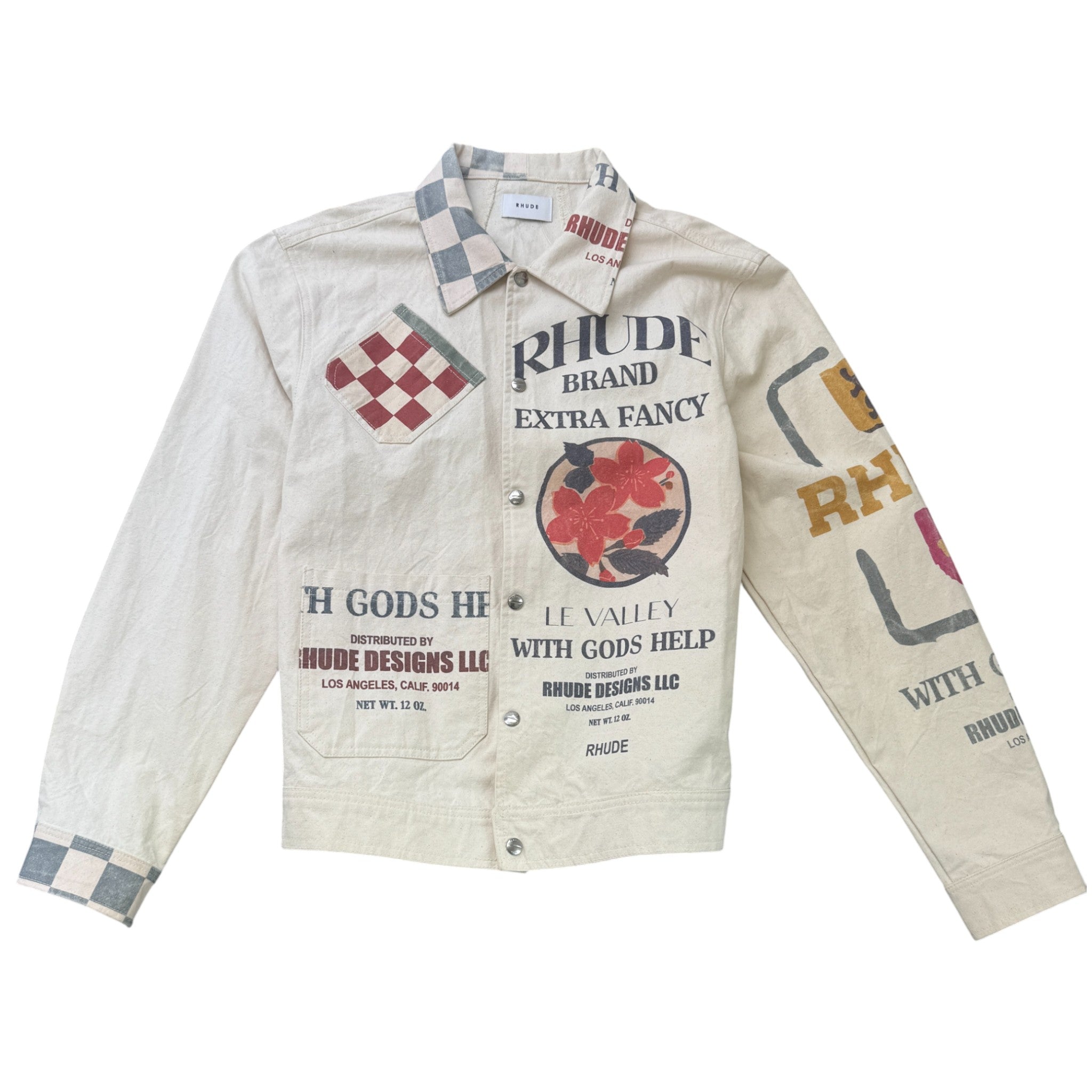 Men's Printed Logo Jacket Beige Size S