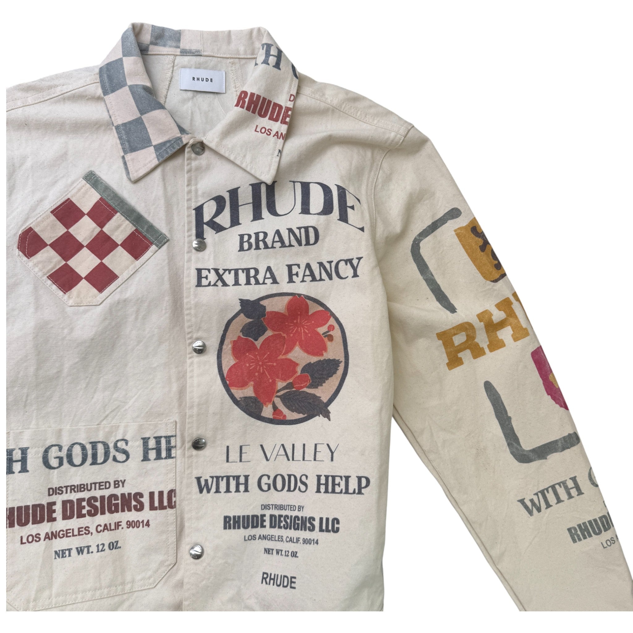 Men's Printed Logo Jacket Beige Size S