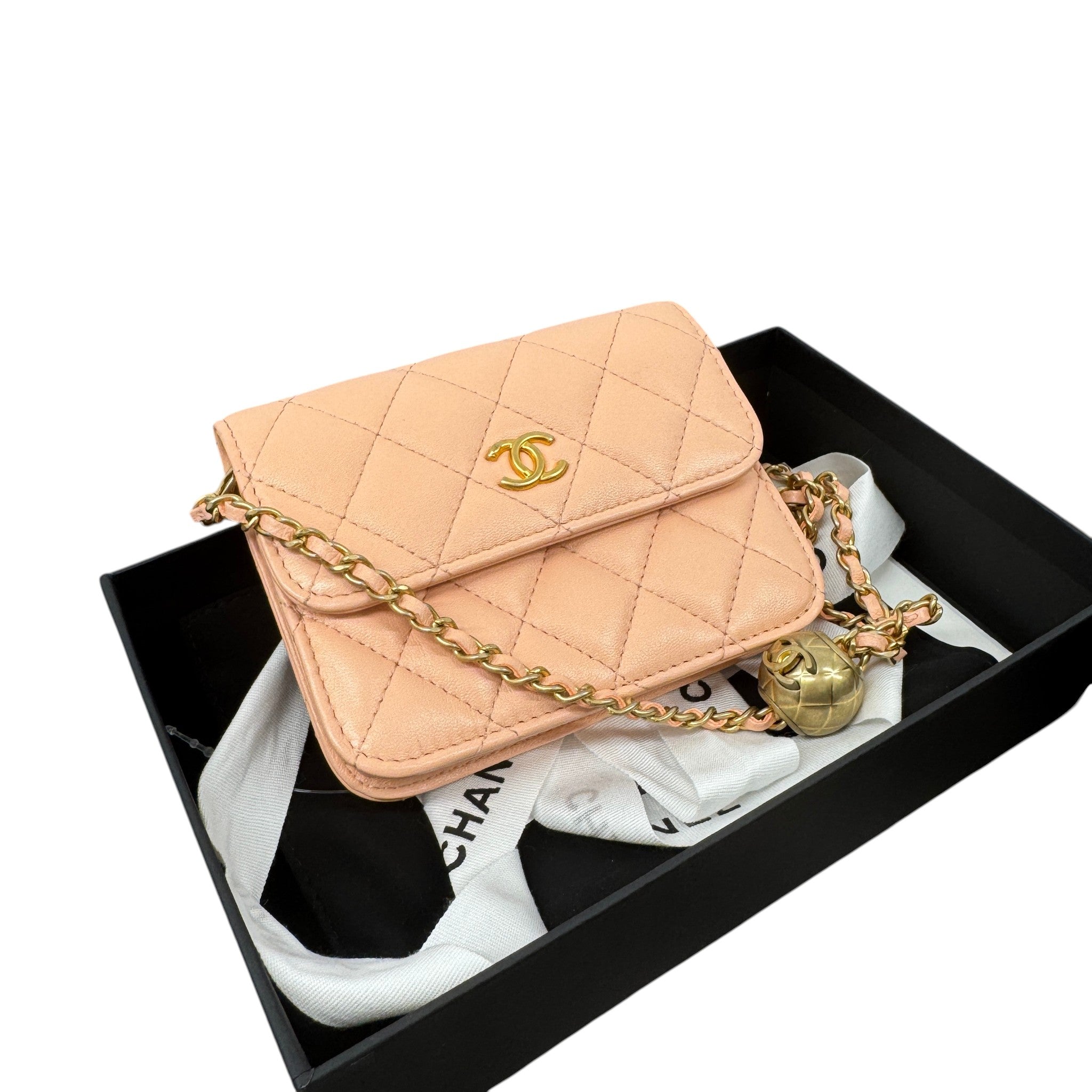 Women's Pearl Crush Wallet On Chain Handbag Pink