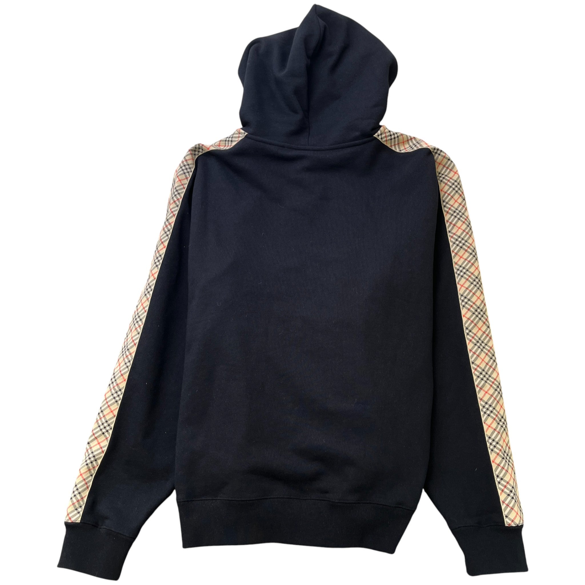 Men's Check Trim Zip Hoodie Black Size XXL