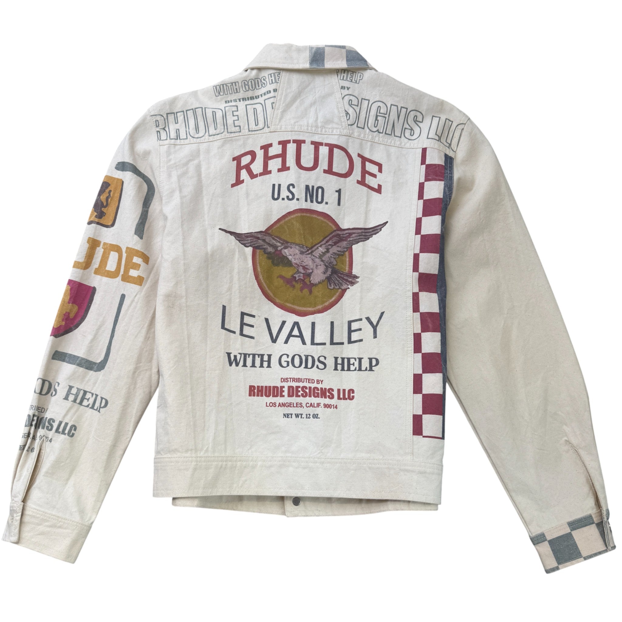 Men's Printed Logo Jacket Beige Size S