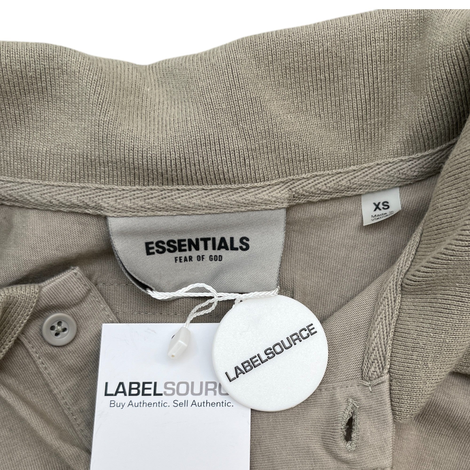 Men's Fear Of God Logo Polo Shirt Khaki Size XS