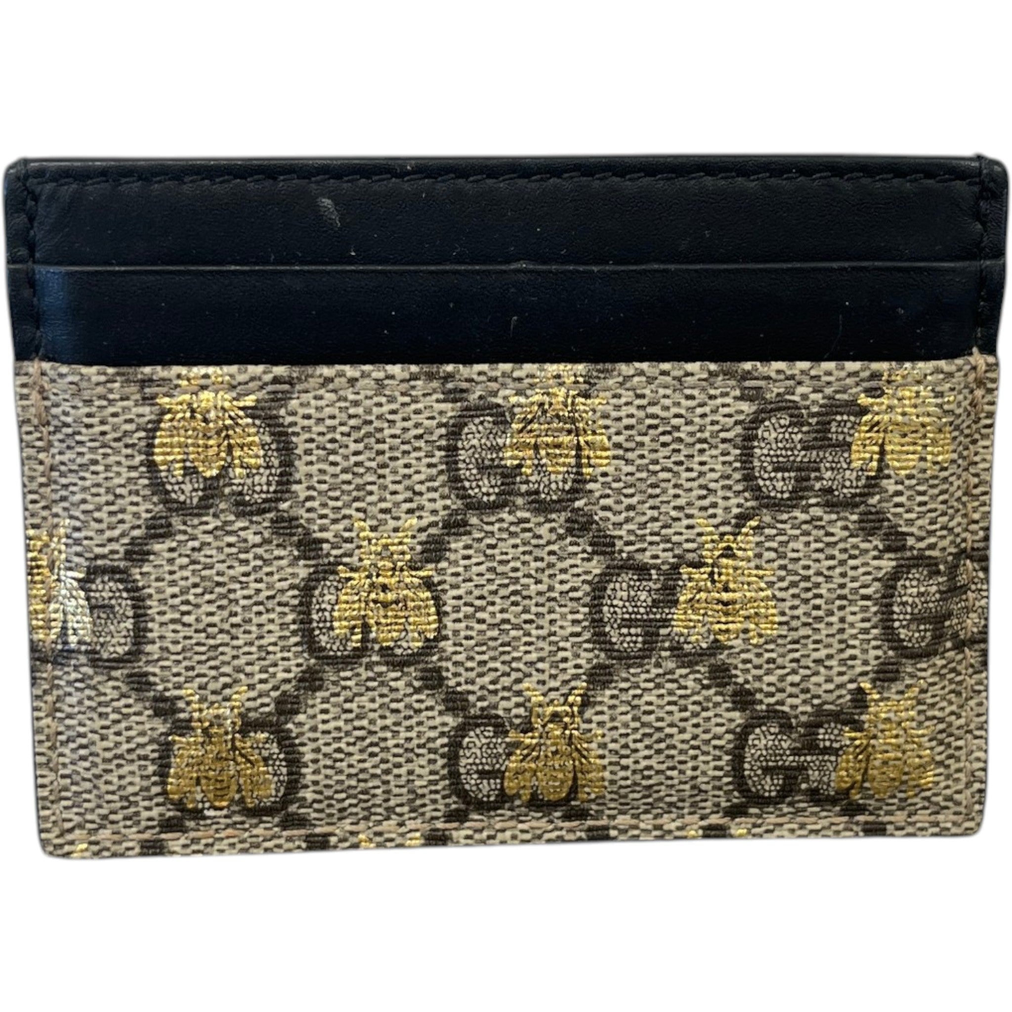 Men's Gg Supreme Bee Card Holder Black